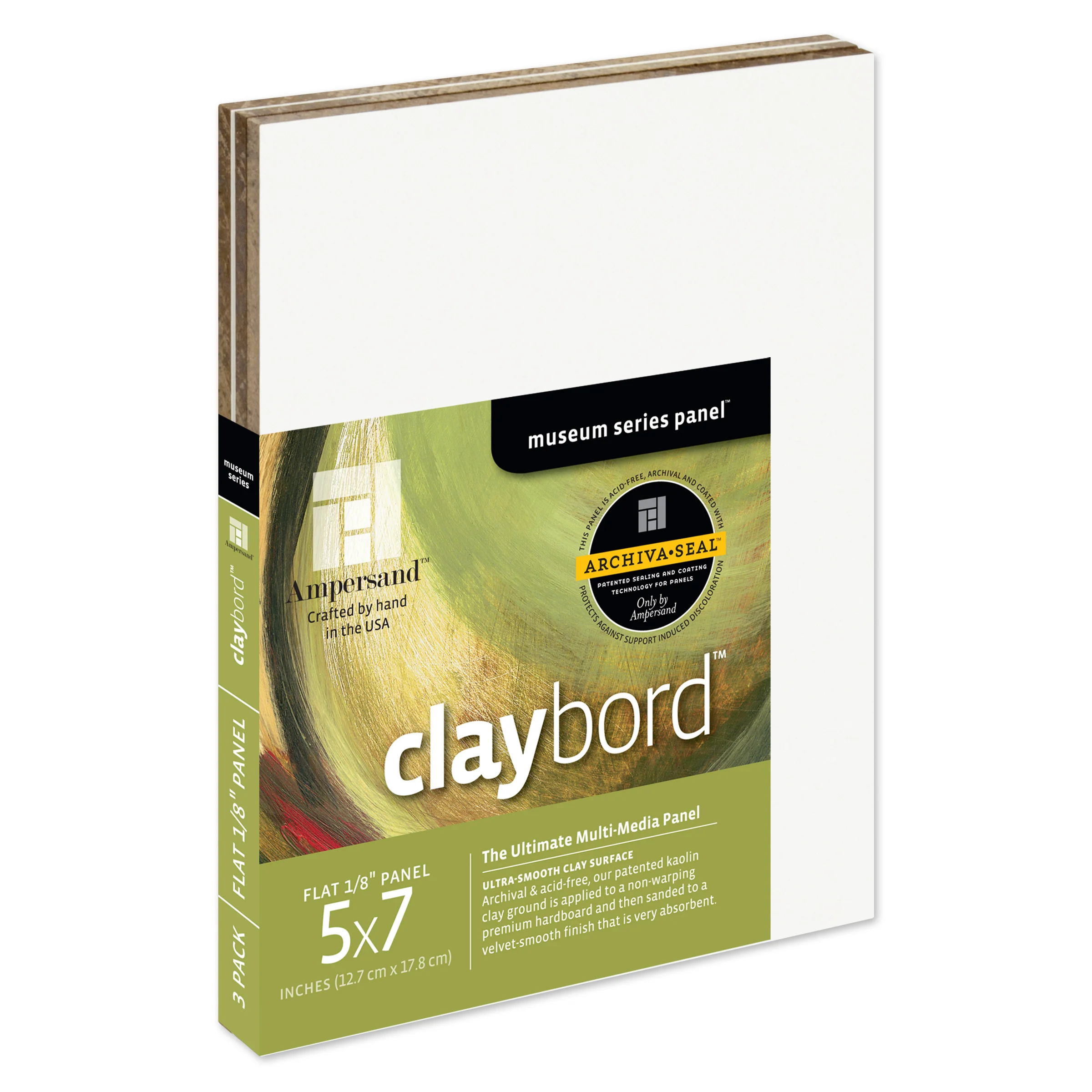 Ampersand Claybord 1/8" - 5" x 7" Pack of 3