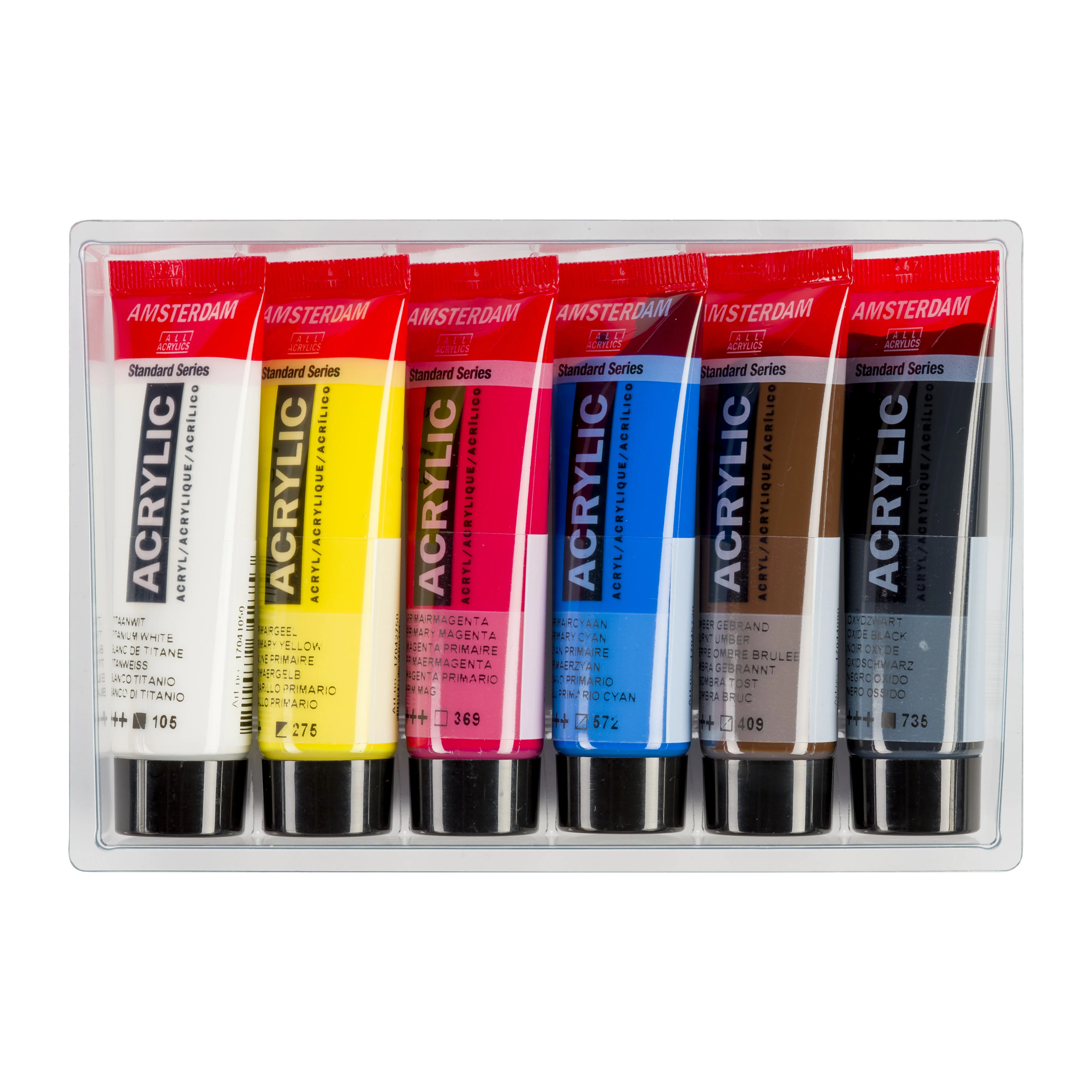 Amsterdam Standard Series Acrylic - Primary Set of 6 x 20ml - Image 2