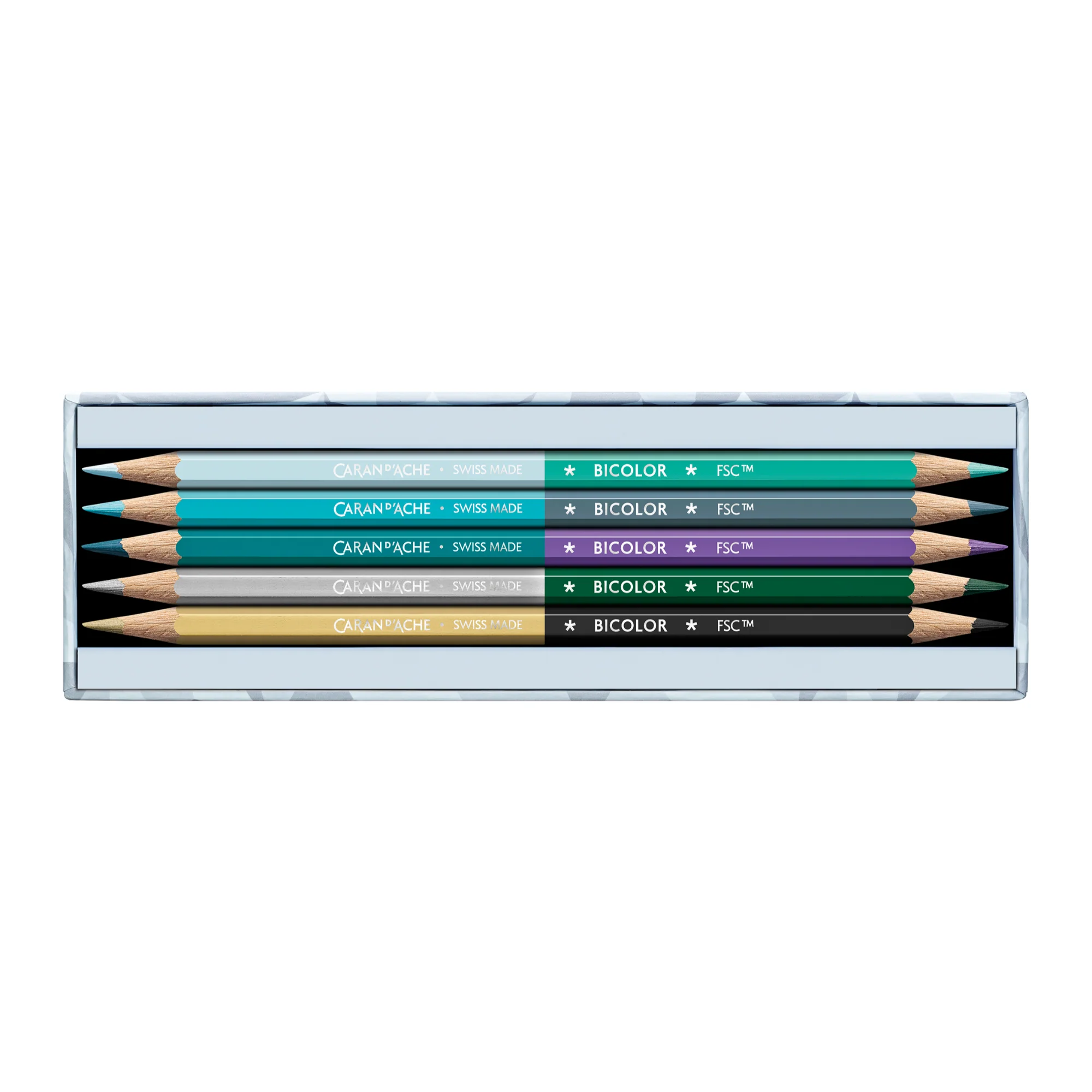 Caran d'Ache Alpine Frost Bicolor Pencil - Set of 9 (18 Colours) - Clearance - Image 3
