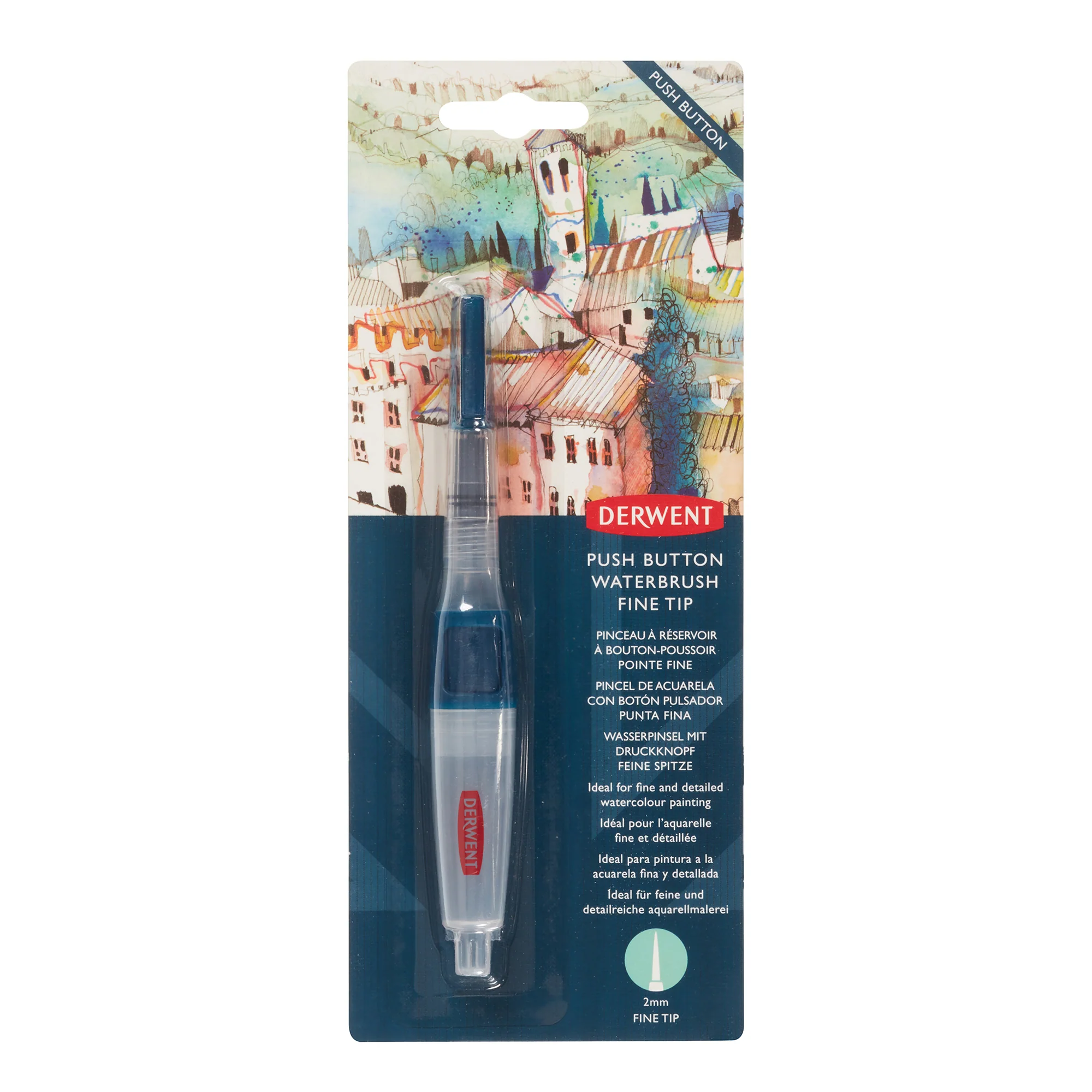 Derwent Push Button Waterbrush - Fine Tip - Image 2