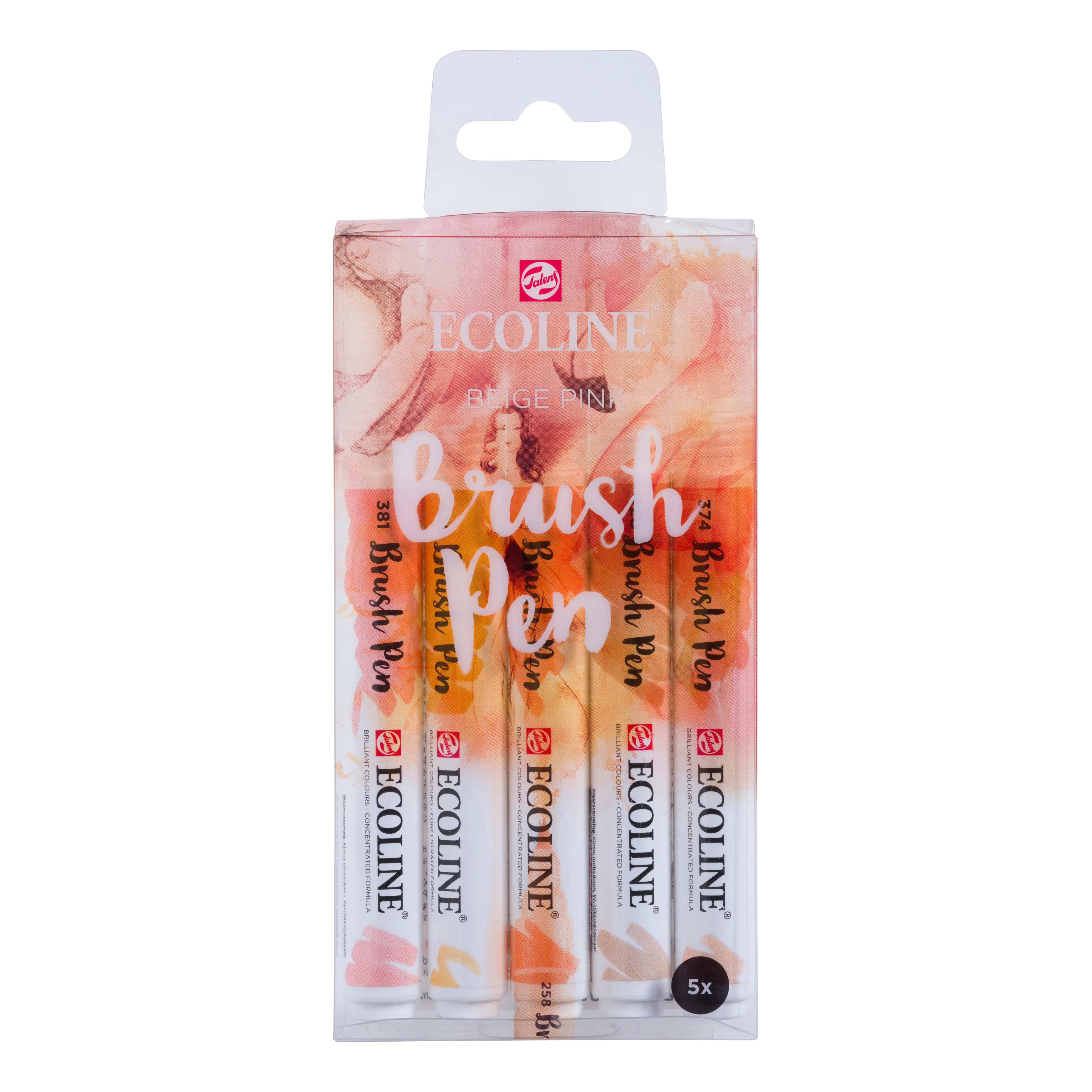 Ecoline Brush Pen Beige Pink Set of 5