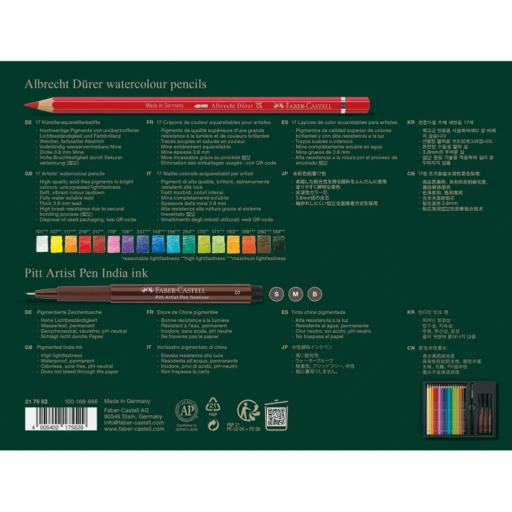 Faber-Castell Albrecht Dürer & Pitt Artist Pen Gift Set of 21 - Image 3
