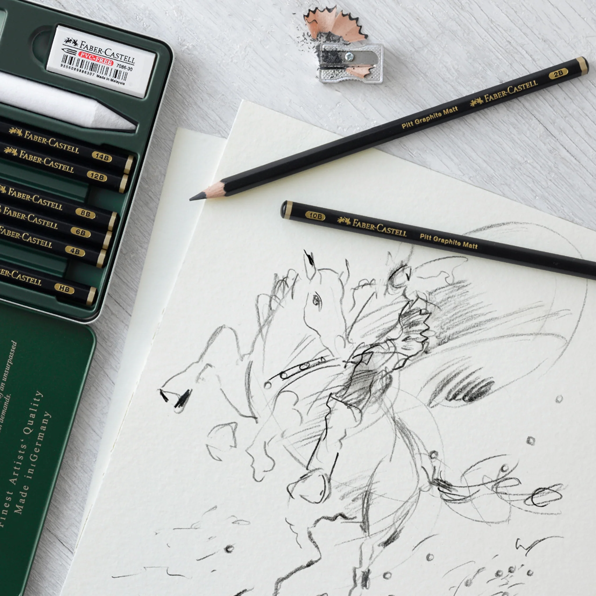 Faber-Castell PITT Graphite Matt Pencils - Set of 11 - Image 3