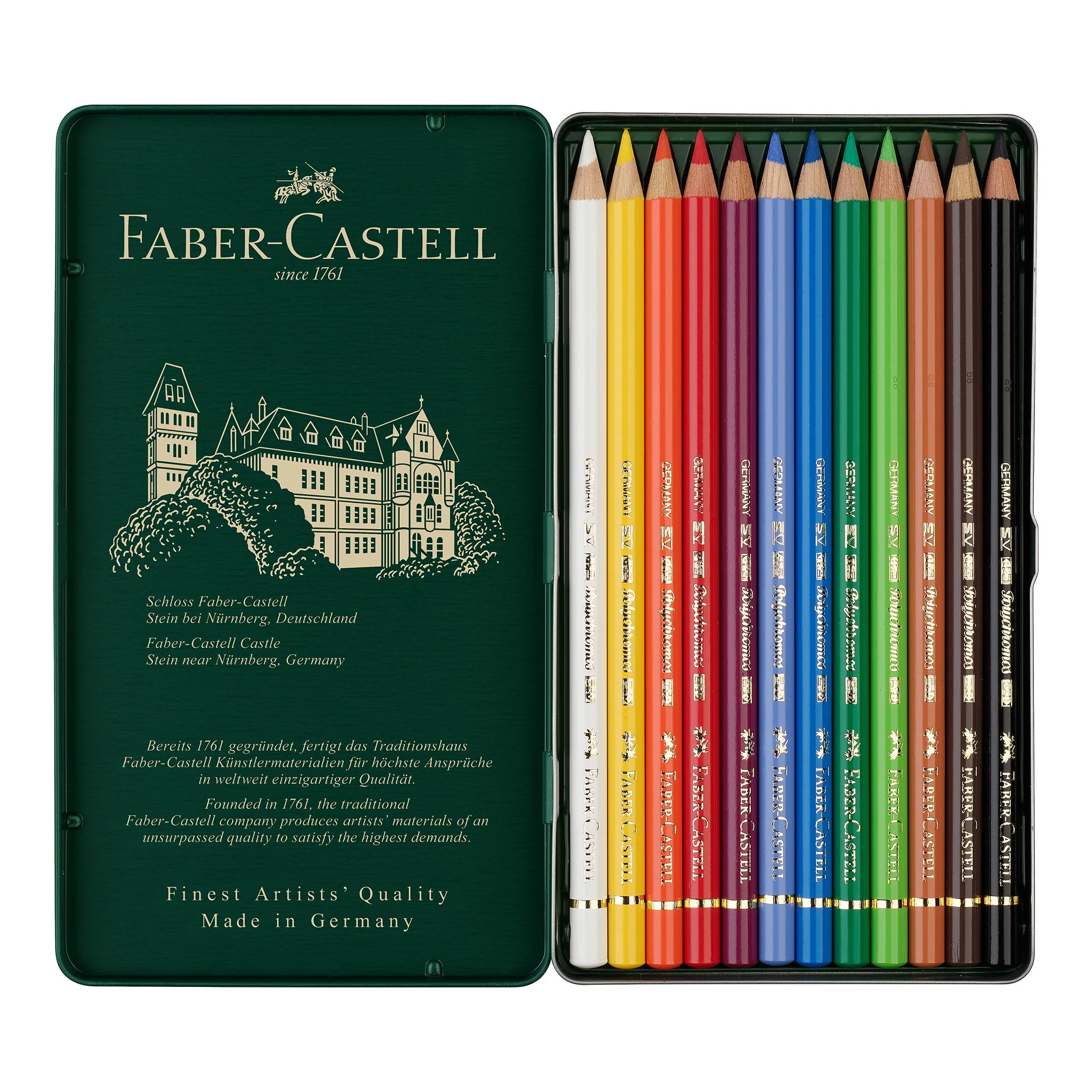 Faber-Castell Polychromos Coloured Pencil set of 12 - Image 2