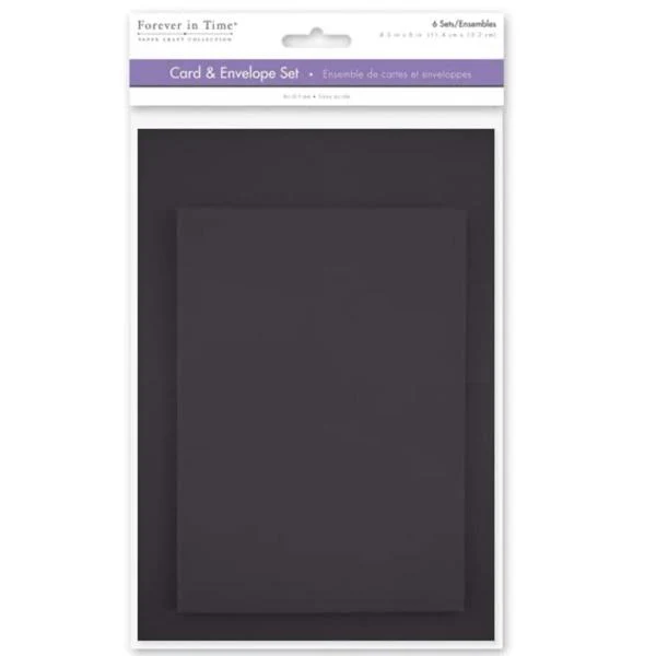Forever in Time - 4.5" x 6" Card & Envelope Set of 6 Black 4.5" x 6"