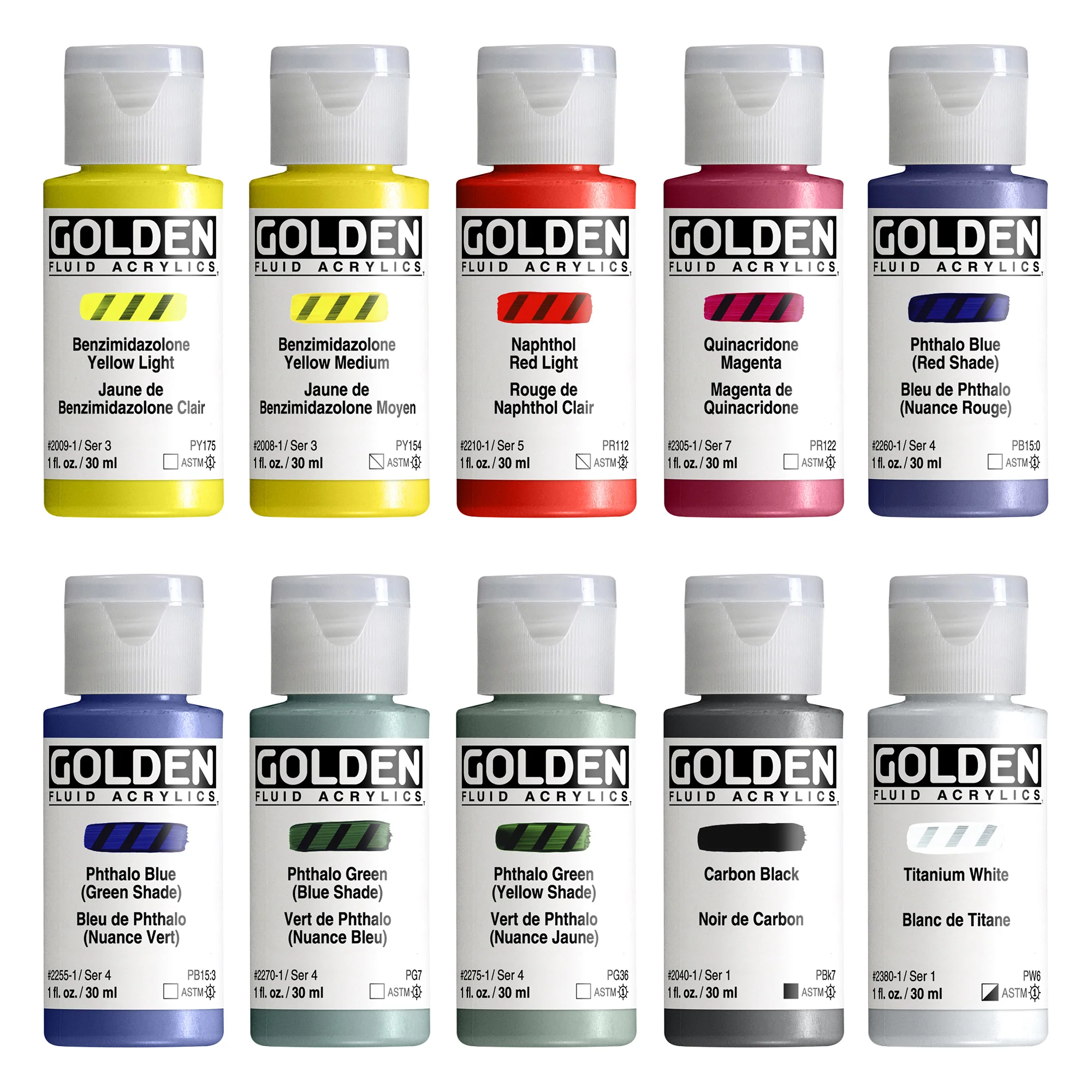 GOLDEN Fluid Acrylics Mixing Set of 10 - Image 2
