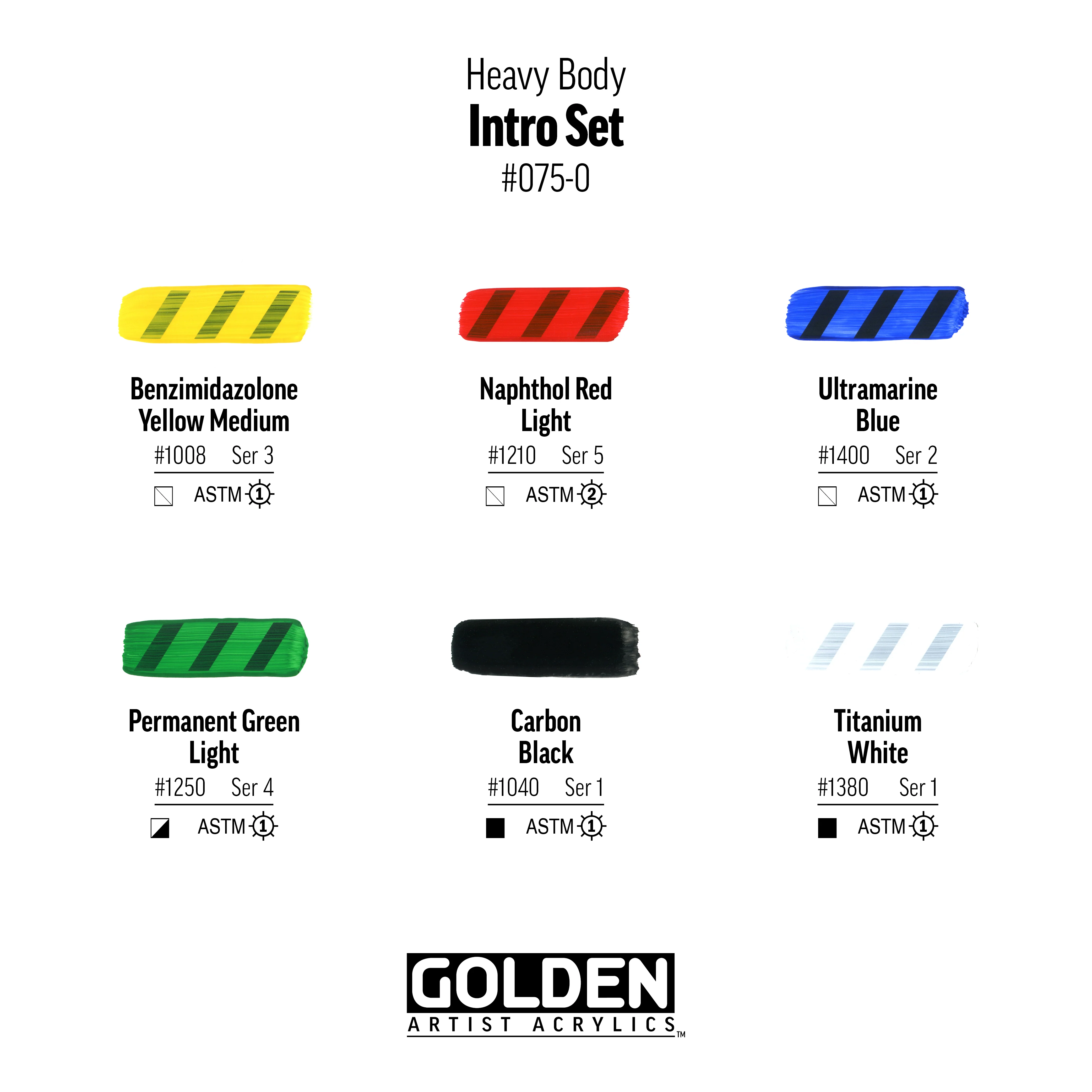 GOLDEN Heavy Body Acrylics Intro Set of 6 - Image 2