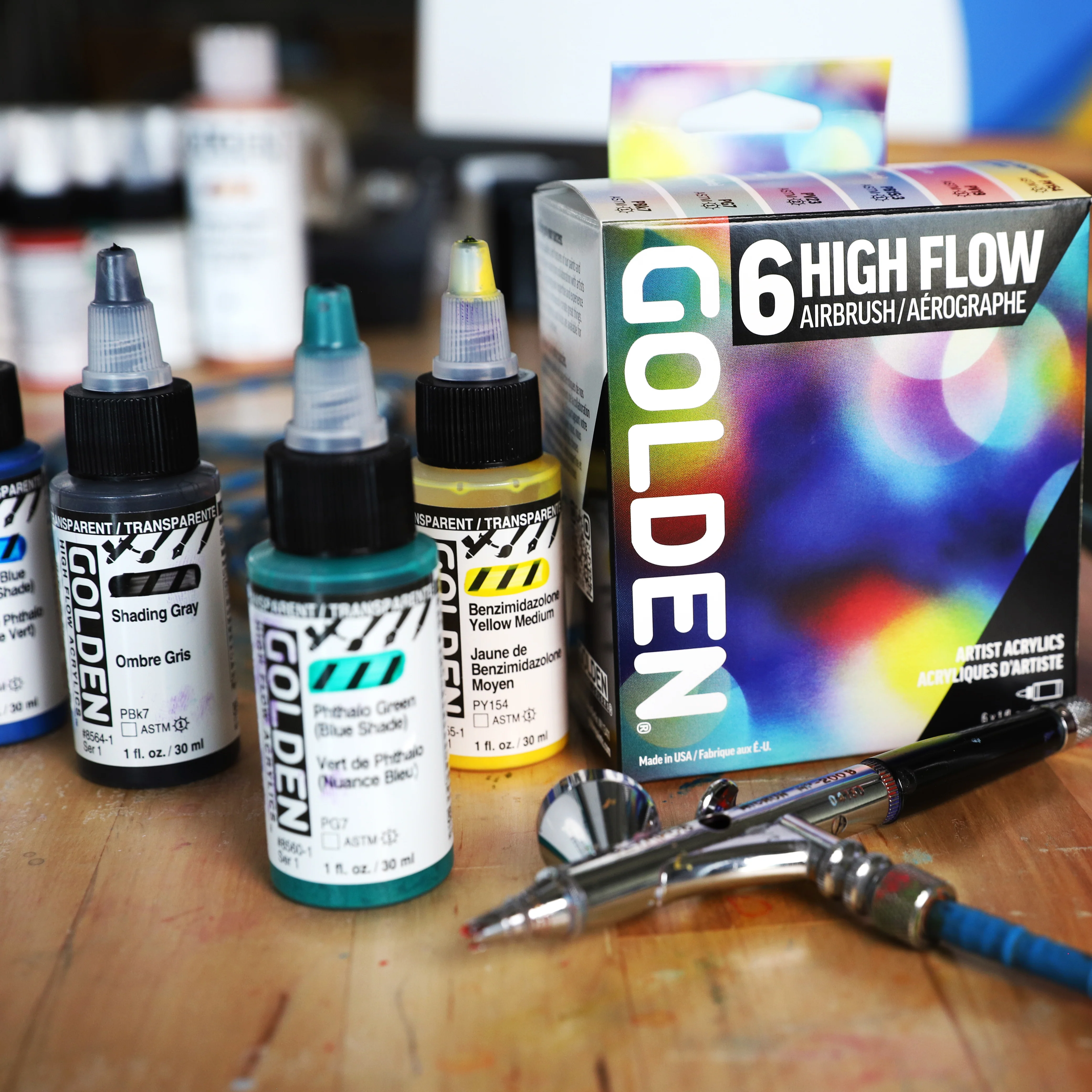 GOLDEN High Flow Acrylics Airbrush Set of 6 - Image 4