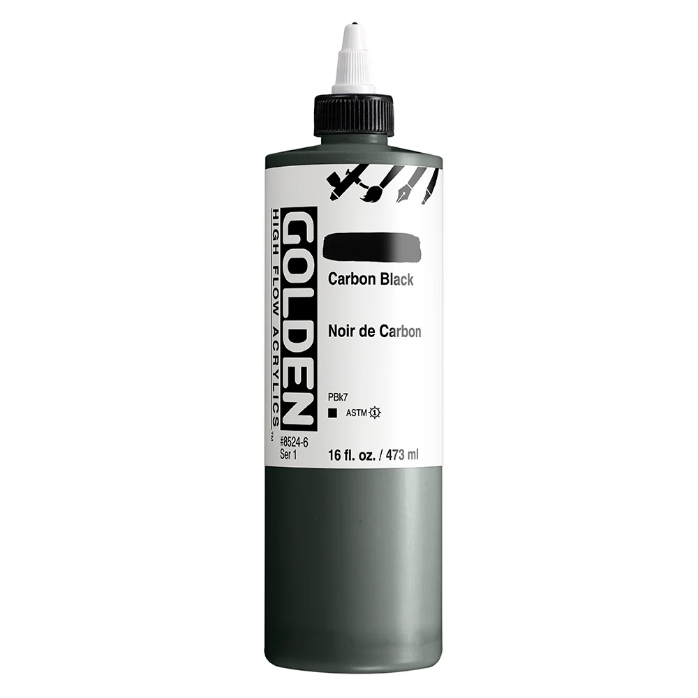 GOLDEN High Flow Acrylics 16oz - Carbon Black