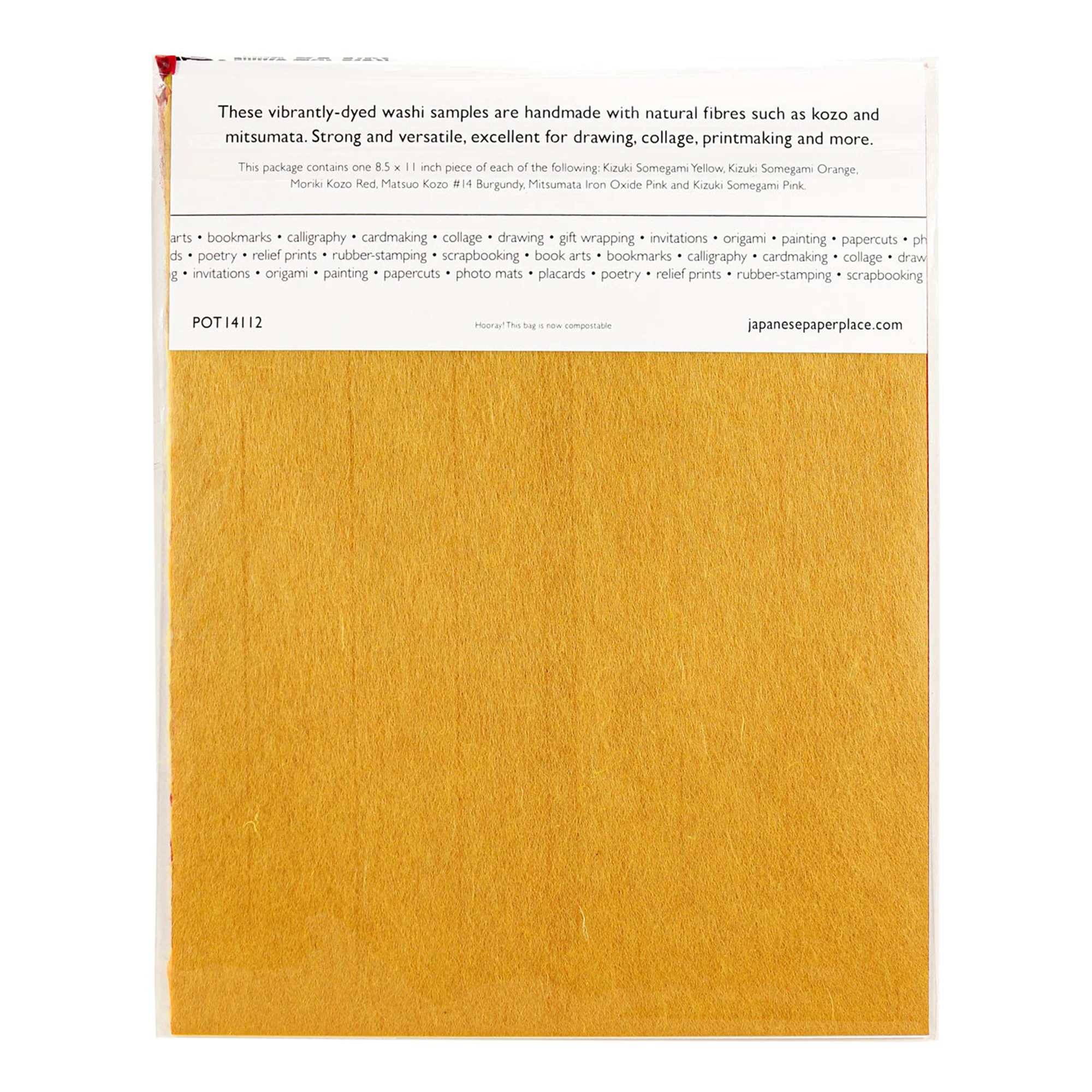 Japanese Paper Place Washi for Art - Warm Colour Pack - Image 3