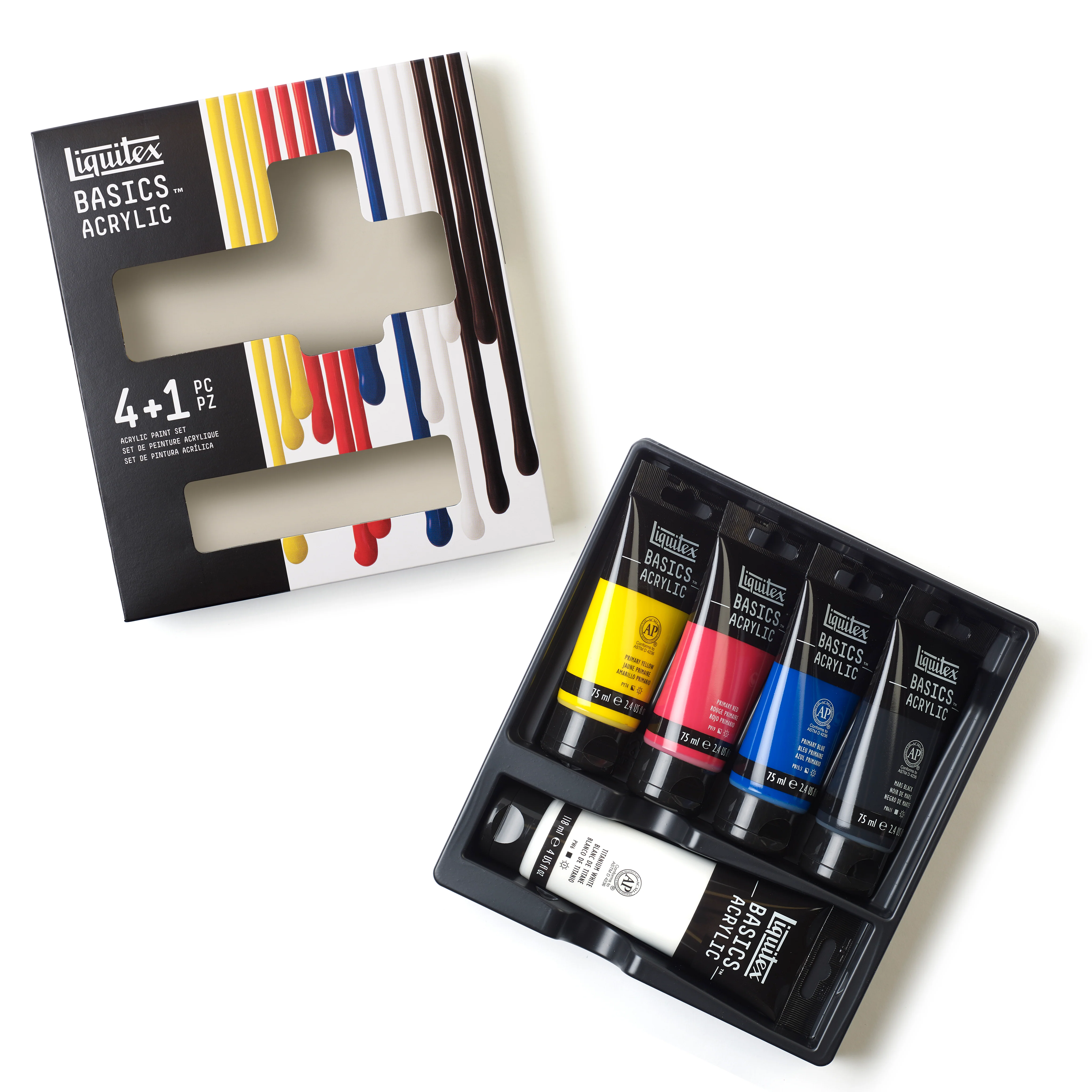 Liquitex BASICS Acrylic Essential Set (4x75ml, 118ml White) - Clearance - Image 7