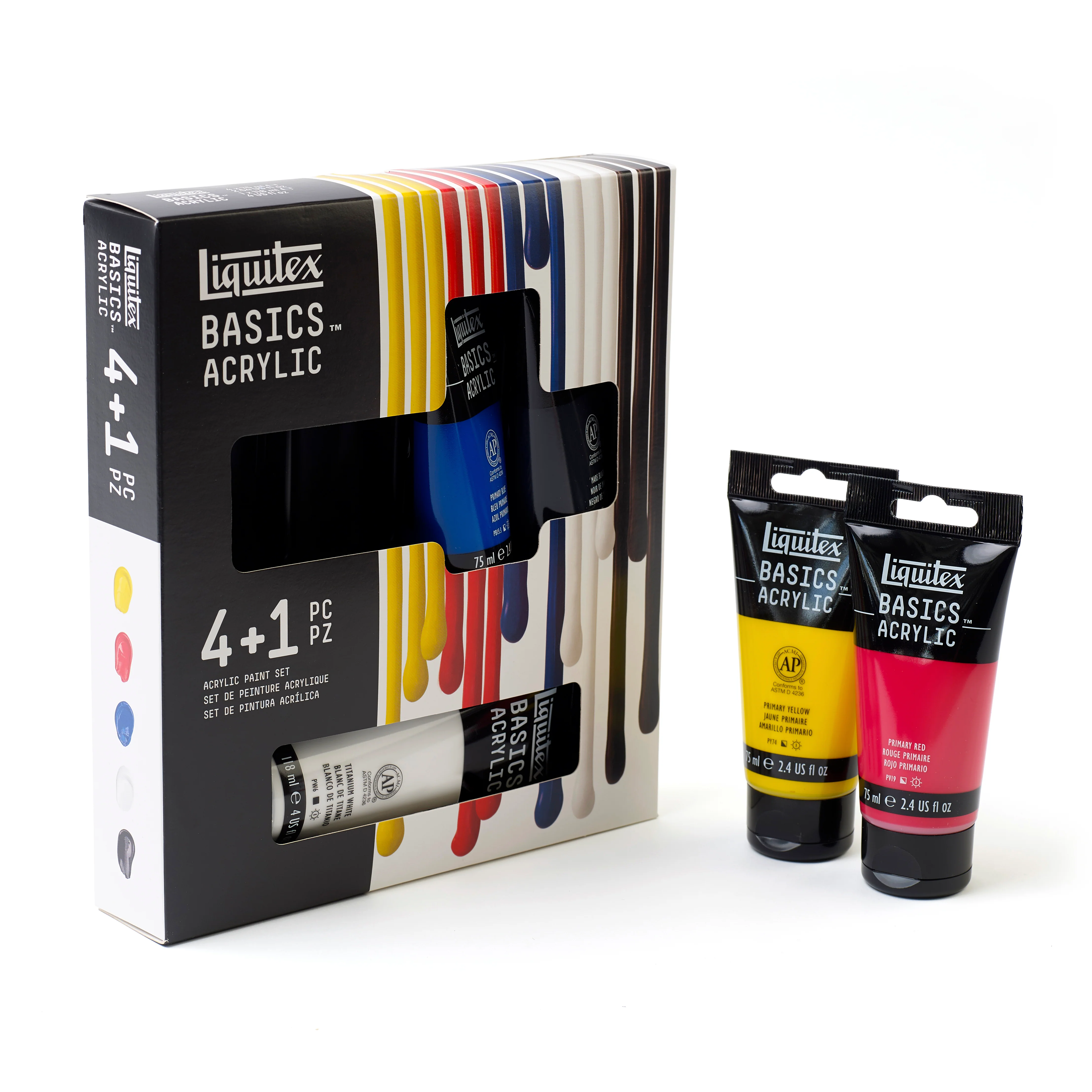 Liquitex BASICS Acrylic Essential Set (4x75ml, 118ml White) - Clearance - Image 8