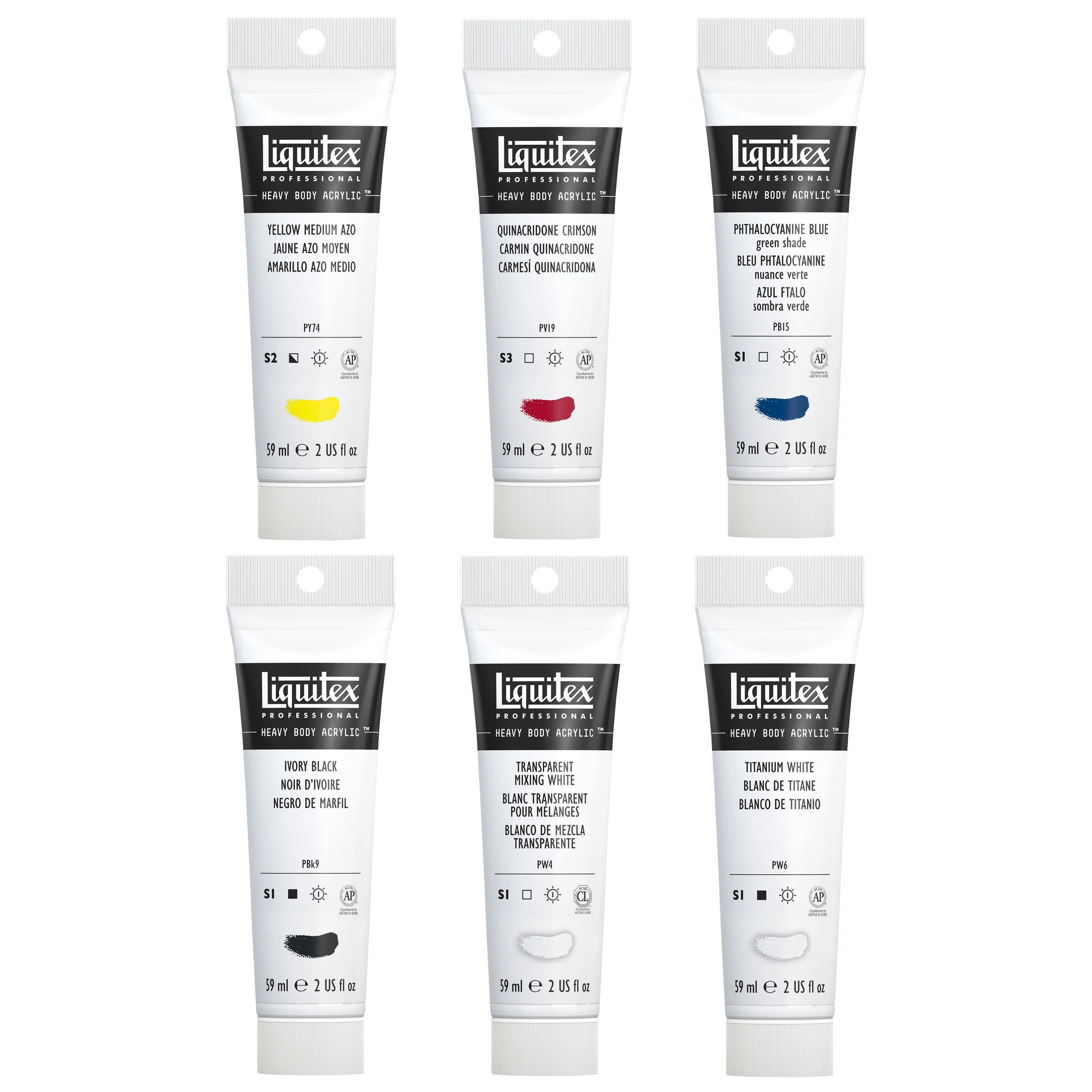 Liquitex Professional Heavy Body Acrylics Set of 6 - Mixing Primary - Image 2