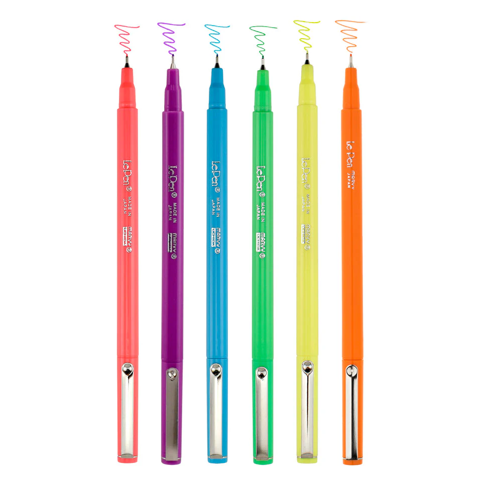 Marvy Uchida Le Pen 0.3mm Neon Set of 6 - Image 2