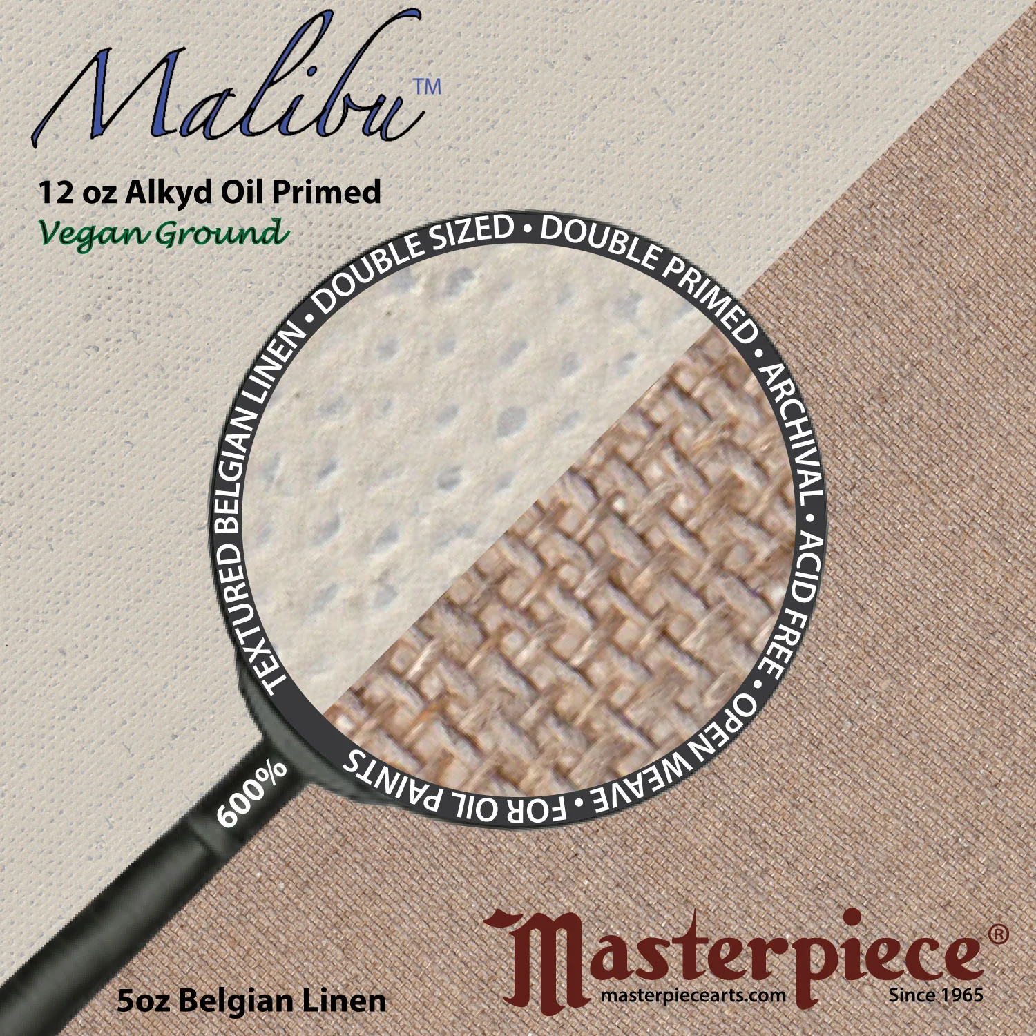 Masterpiece Monet Pro Malibu Pre-Stretched Canvas (13oz Belgian Linen, 4x Alkyd Primed) - Image 3