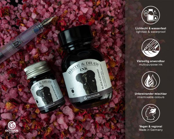 Octopus Write and Draw Ink Black Elephant 50ml - Image 2
