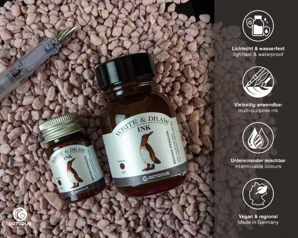 Octopus Write and Draw Ink Brown Penguin 50ml - Image 2
