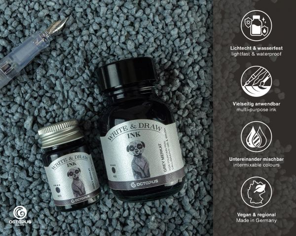 Octopus Write and Draw Ink Grey Merkat 50ml - Image 2