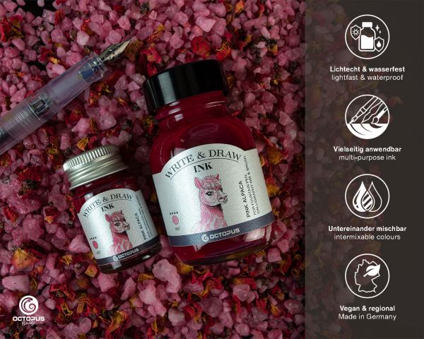 Octopus Write and Draw Ink Pink Alpaca 50ml - Image 2