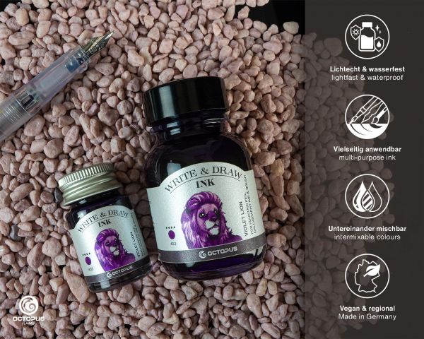 Octopus Write and Draw Ink Violet Lion 50ml - Image 2