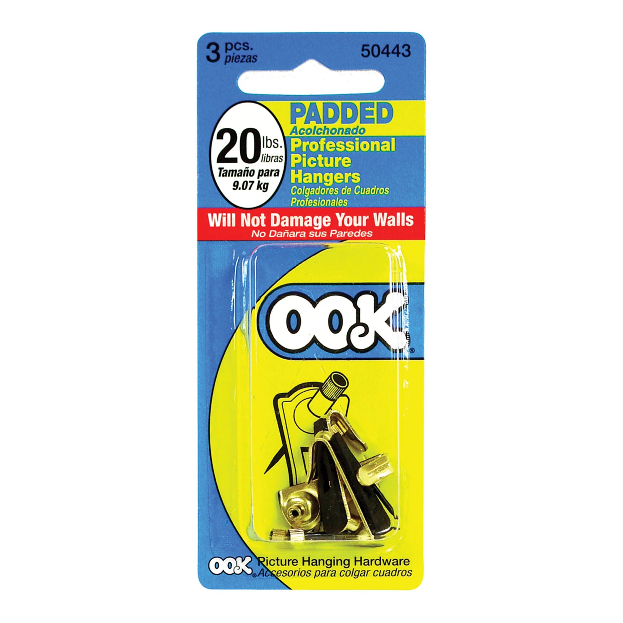 Ook Padded Classic Professional Picture Hangers 20lb Pack of 3 - Clearance