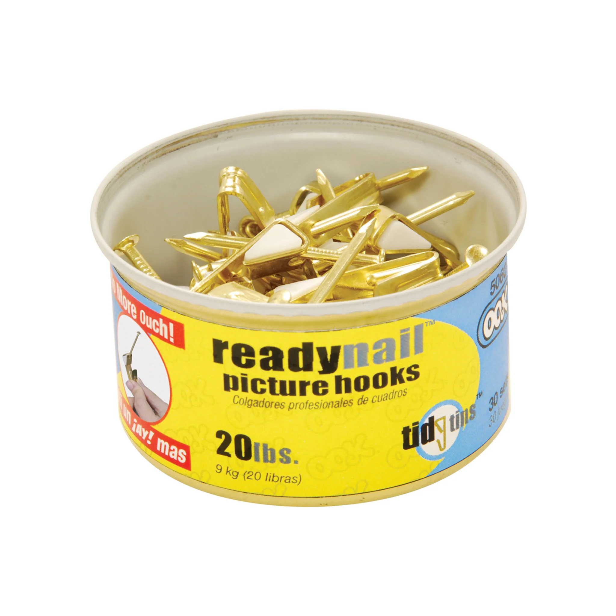 Ook ReadyNail Picture Hanger Tidy Tin 20lb Pack of 30 - Clearance