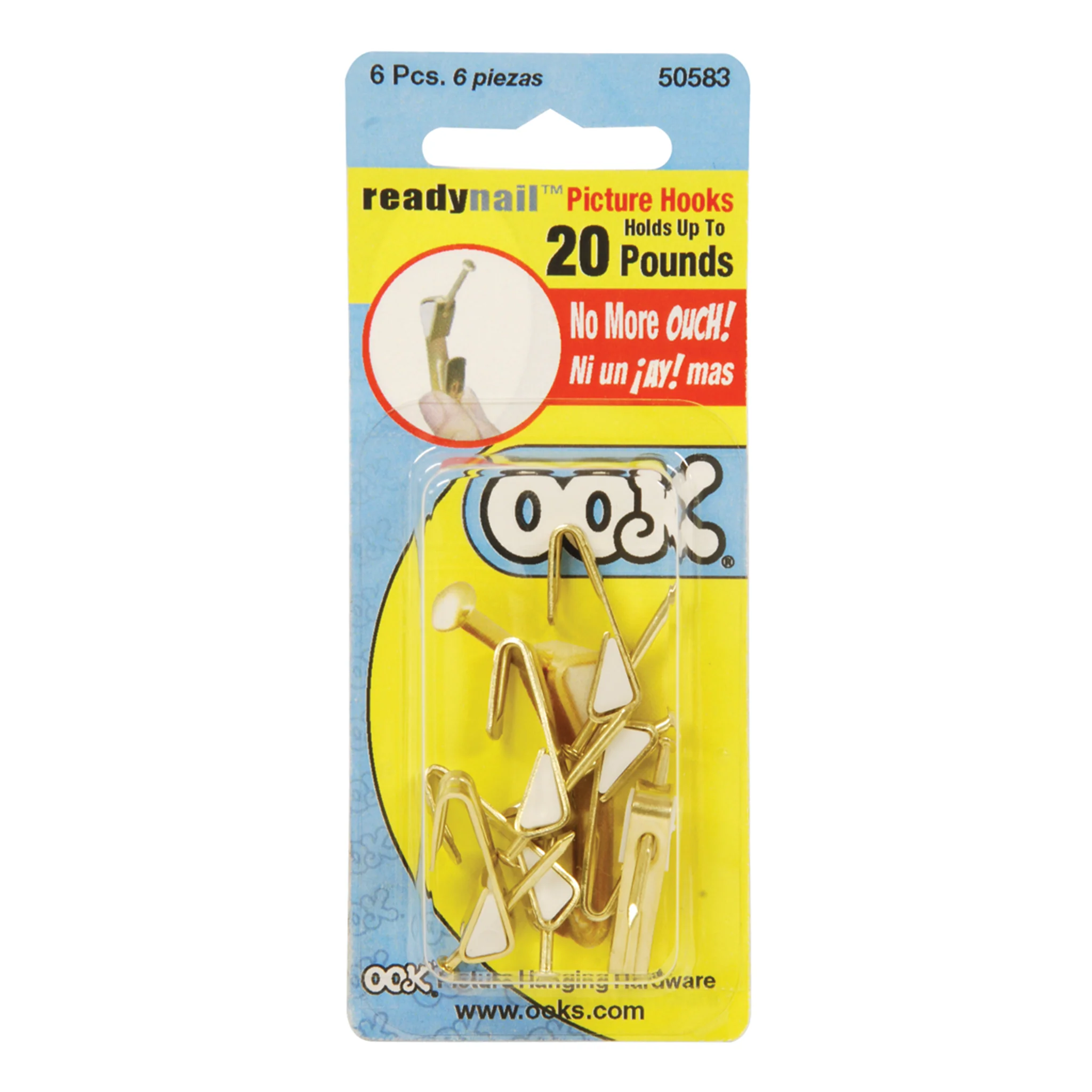 Ook ReadyNail Picture Hangers 20lb Pack of 6 - Clearance