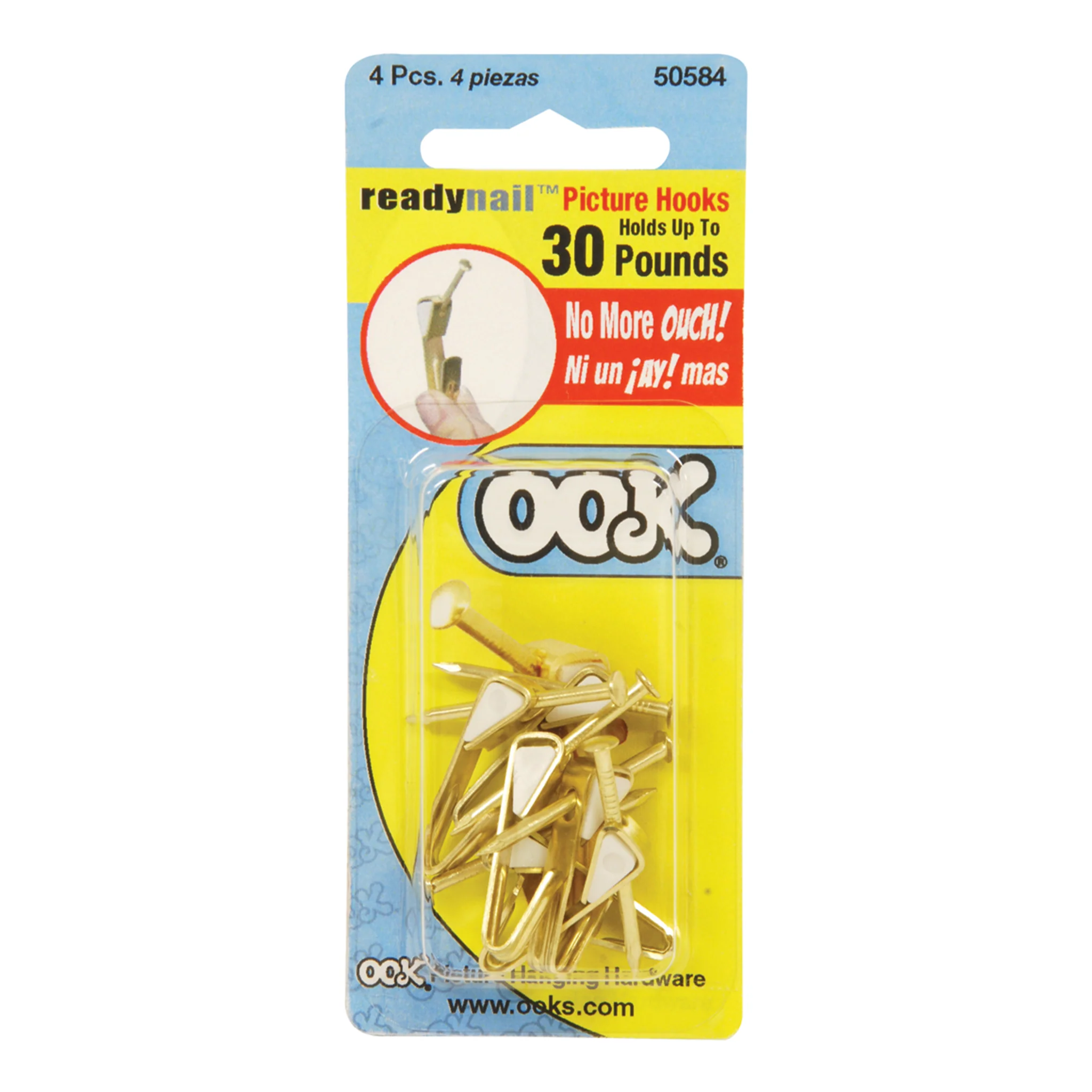 Ook ReadyNail Picture Hangers 30lb Pack of 4 - Clearance