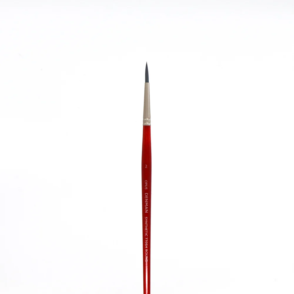 Opus Denman Acrylic Brushes Short Handle - Round - Image 4
