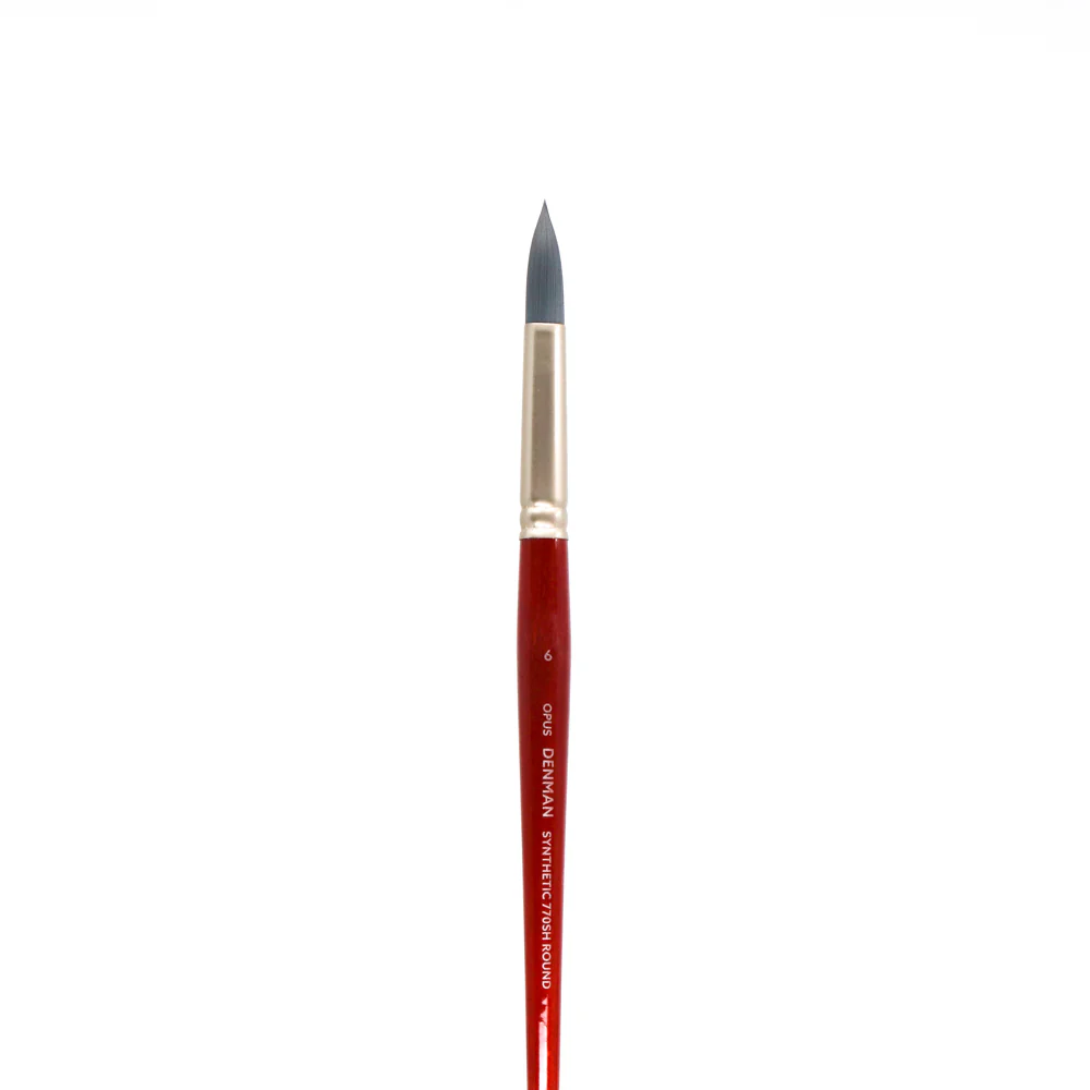 Opus Denman Acrylic Brushes Short Handle - Round - Image 6