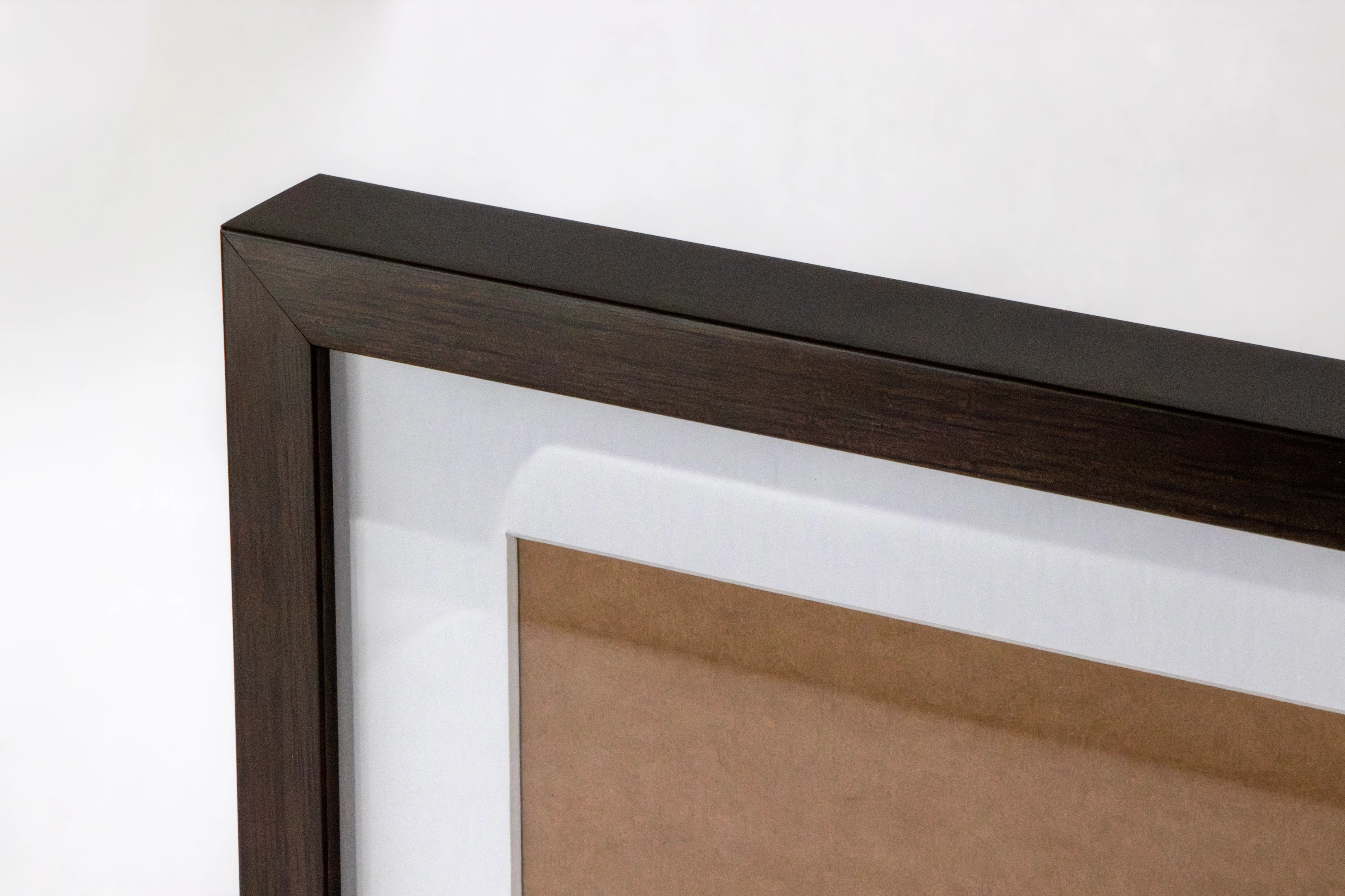 Opus Diploma Frame -  11" x14" Espresso Wood Frame with White Archival Mat (8.5" x 11" Window) - Narrow/Deep - Image 3