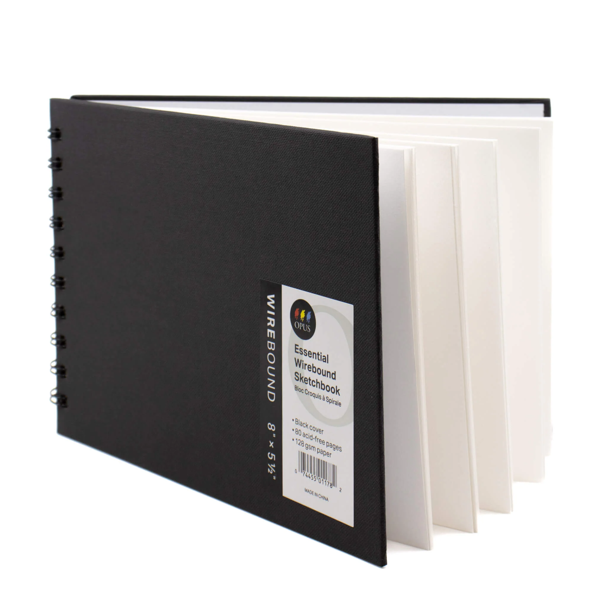 Opus Essential Wirebound Sketchbook Black - Landscape 8" x 5.5" - Image 2