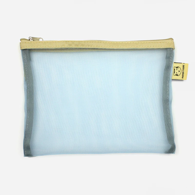 Papier Tigre Mesh Pouch (M) - Light Blue & Yellow - Image 6