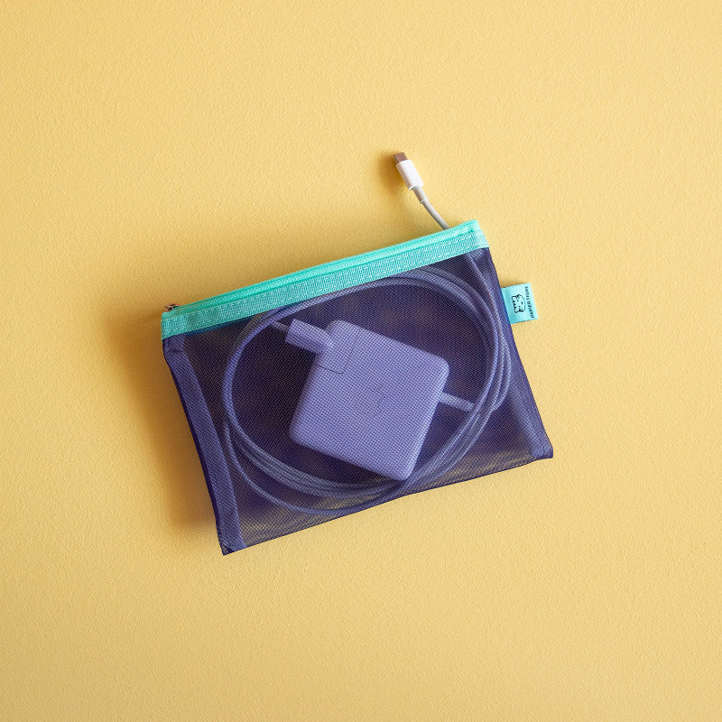 Papier Tigre Mesh Pouch (S) - Blue & Turquoise - Image 2