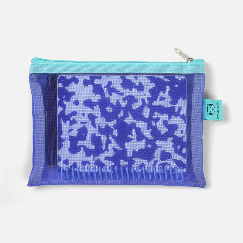 Papier Tigre Mesh Pouch (S) - Blue & Turquoise - Image 3