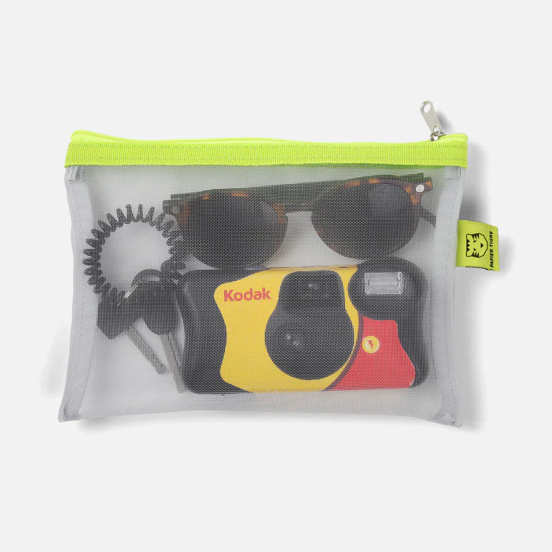 Papier Tigre Mesh Pouch (S) - Grey & Lemon - Image 3