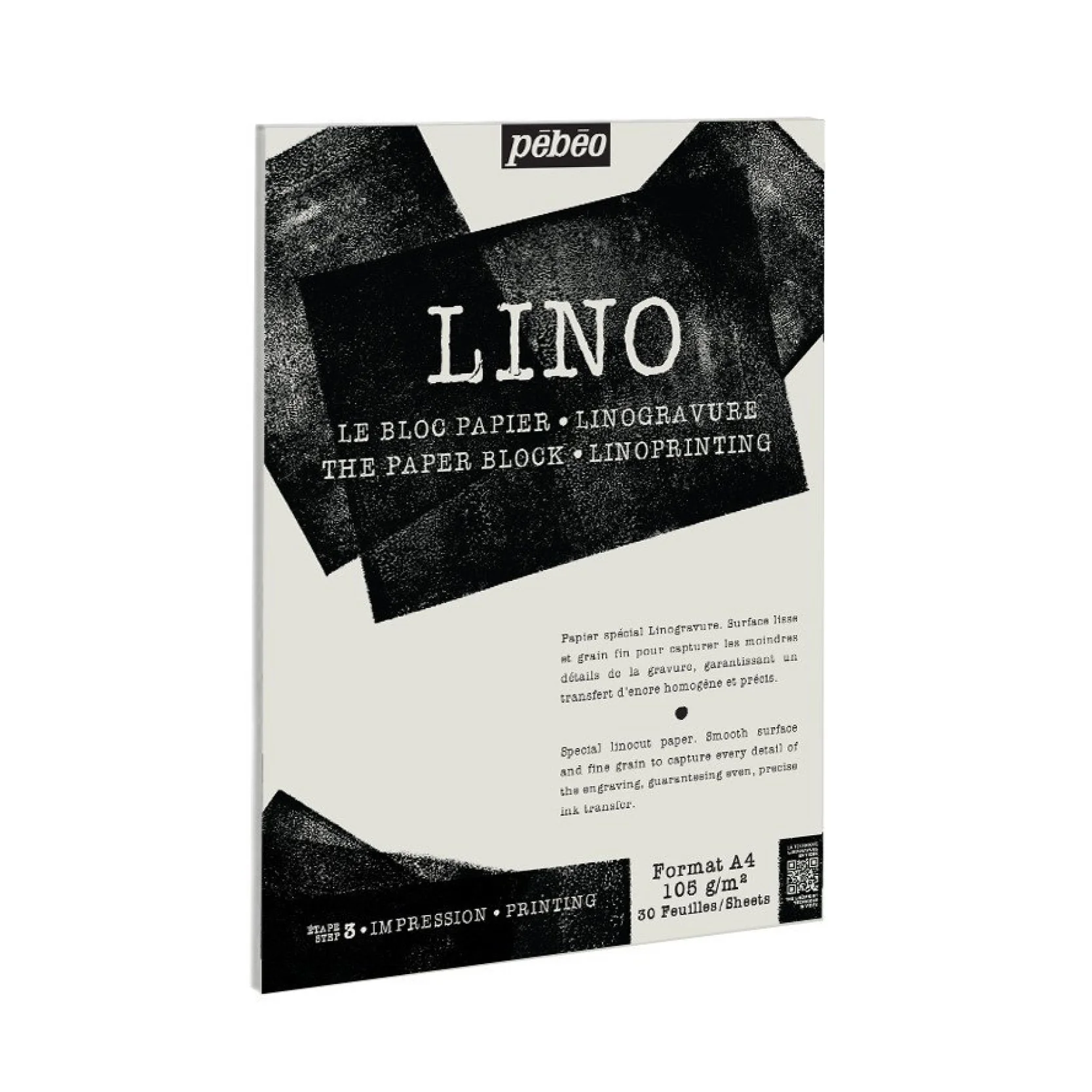 Pebeo Lino Paper Block 105gsm 30 Sheet - A4