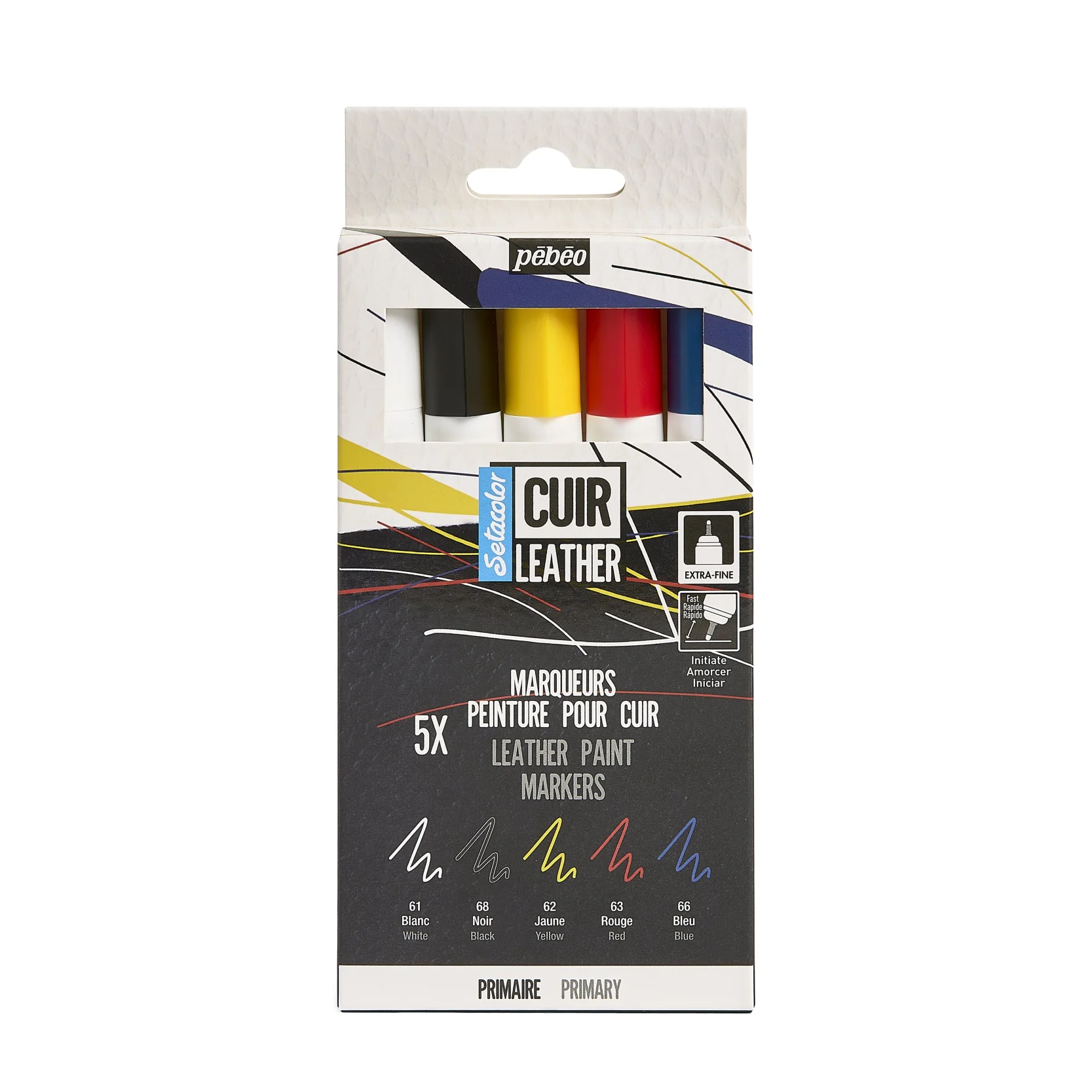 Pebeo Setacolor Leather Marker - Set of 5 Markers Primary