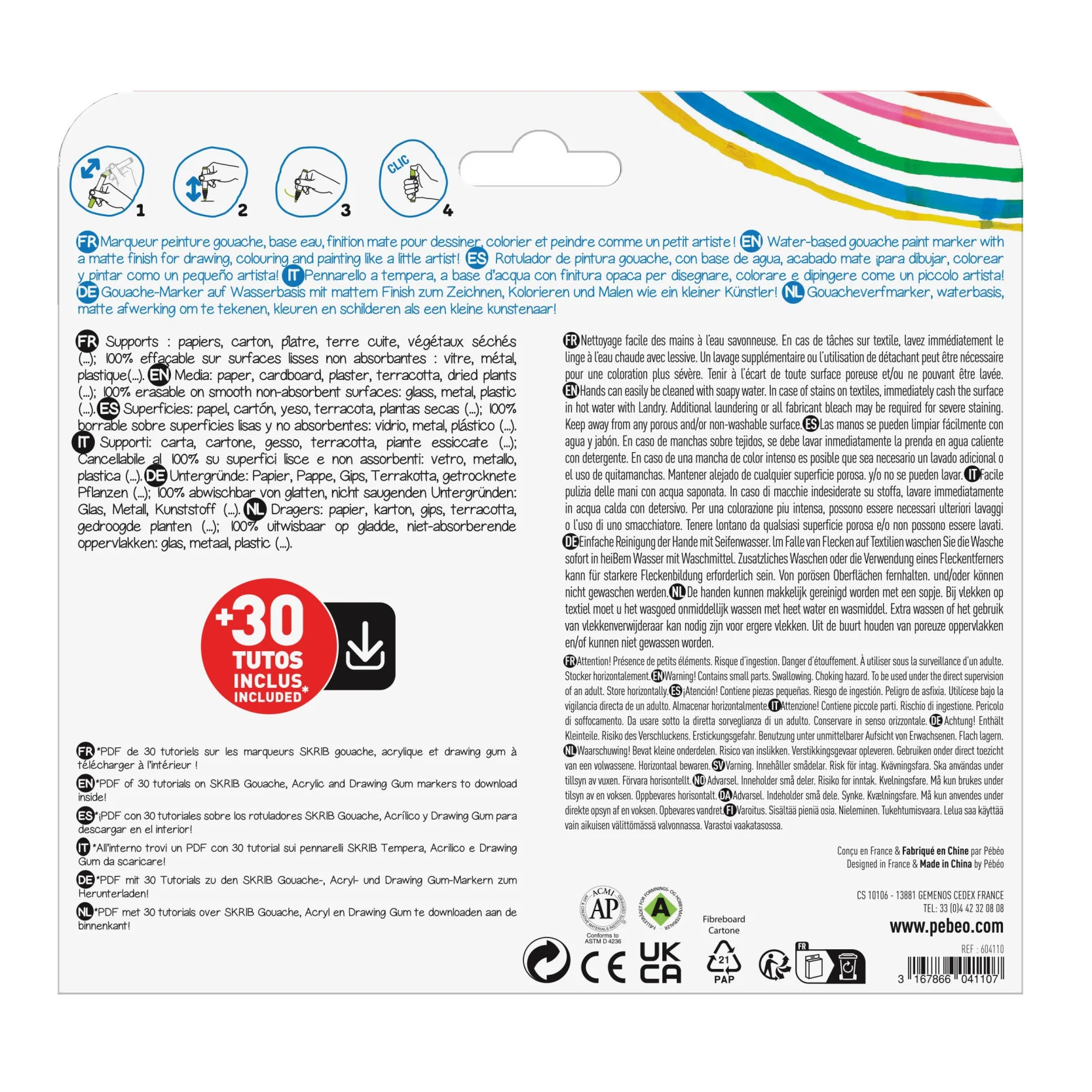 Pebeo Skrib Gouache Marker Set of 12 - Image 2