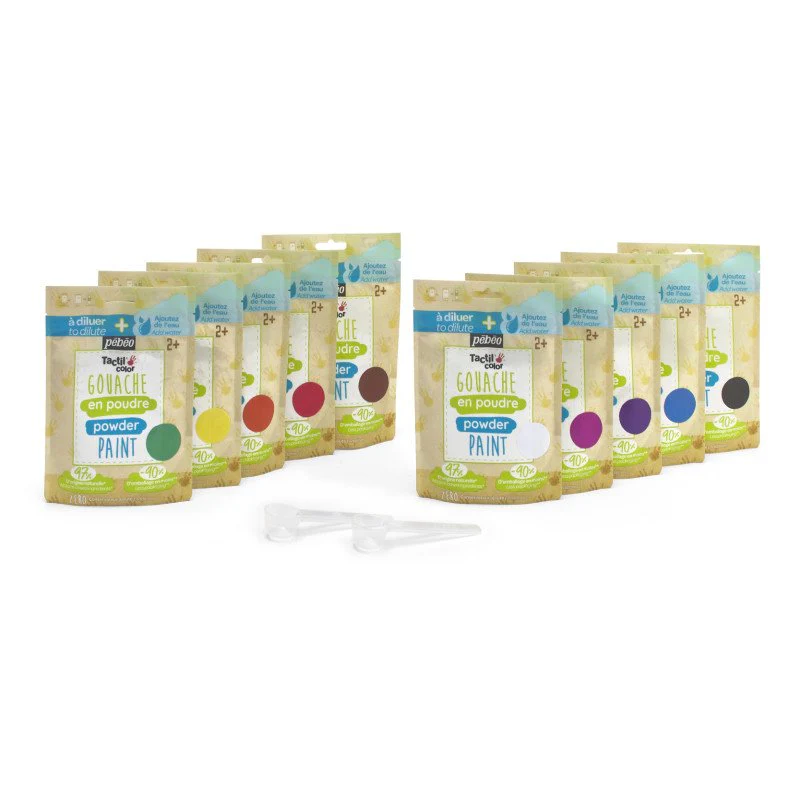 Pebeo Tactilcolor Powdered Gouache Classroom Set of 10 - Image 2