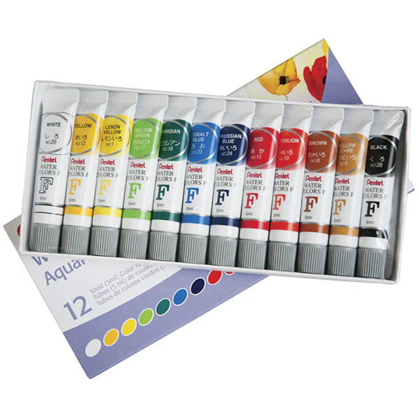 Pentel Student Watercolor Set of 12 tubes