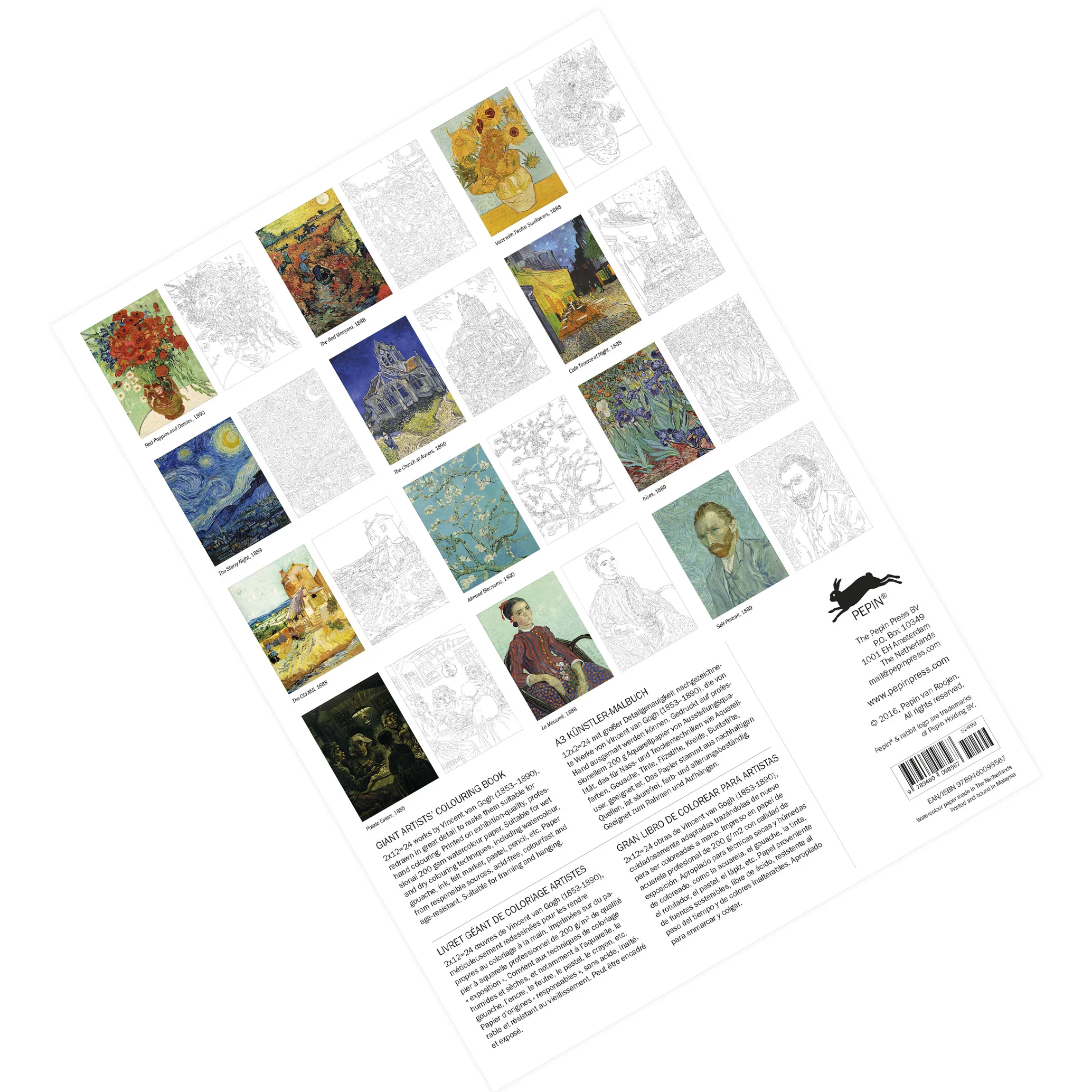 Pepin Press Giant Artists' Colouring Book - Vincent Van Gogh - Image 2