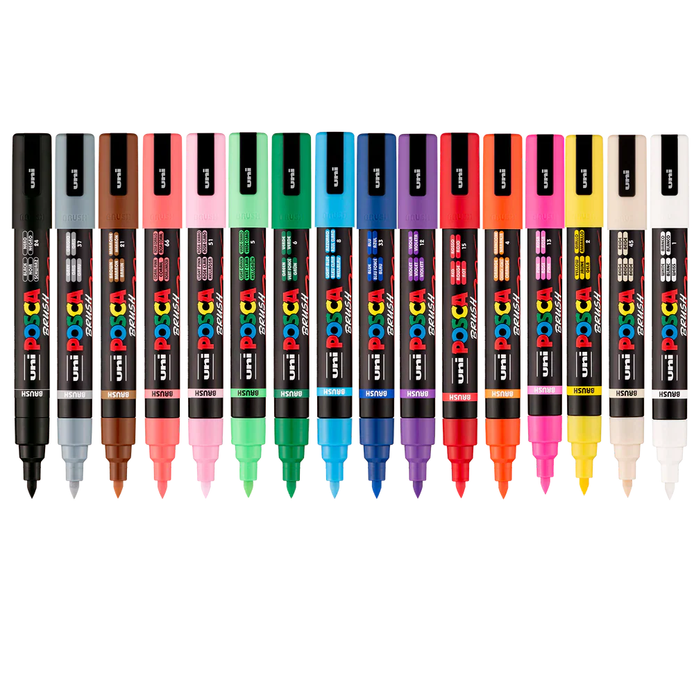 POSCA Acrylic Paint Marker PC-5BR Brush Set of 16 - Image 2