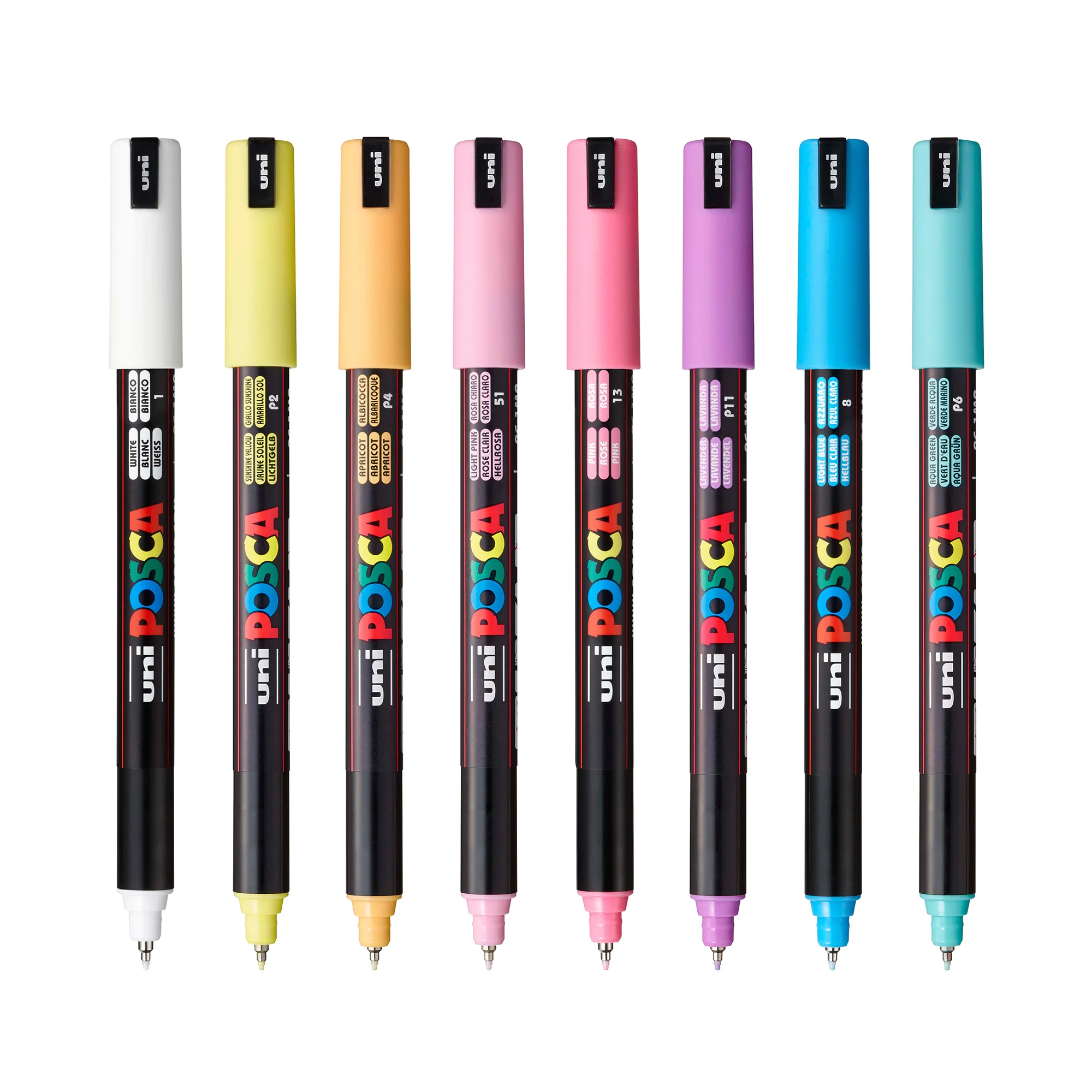 POSCA Acrylic Paint Marker PC-1MR Extra-Fine Soft Colours Set of 8 - Image 2