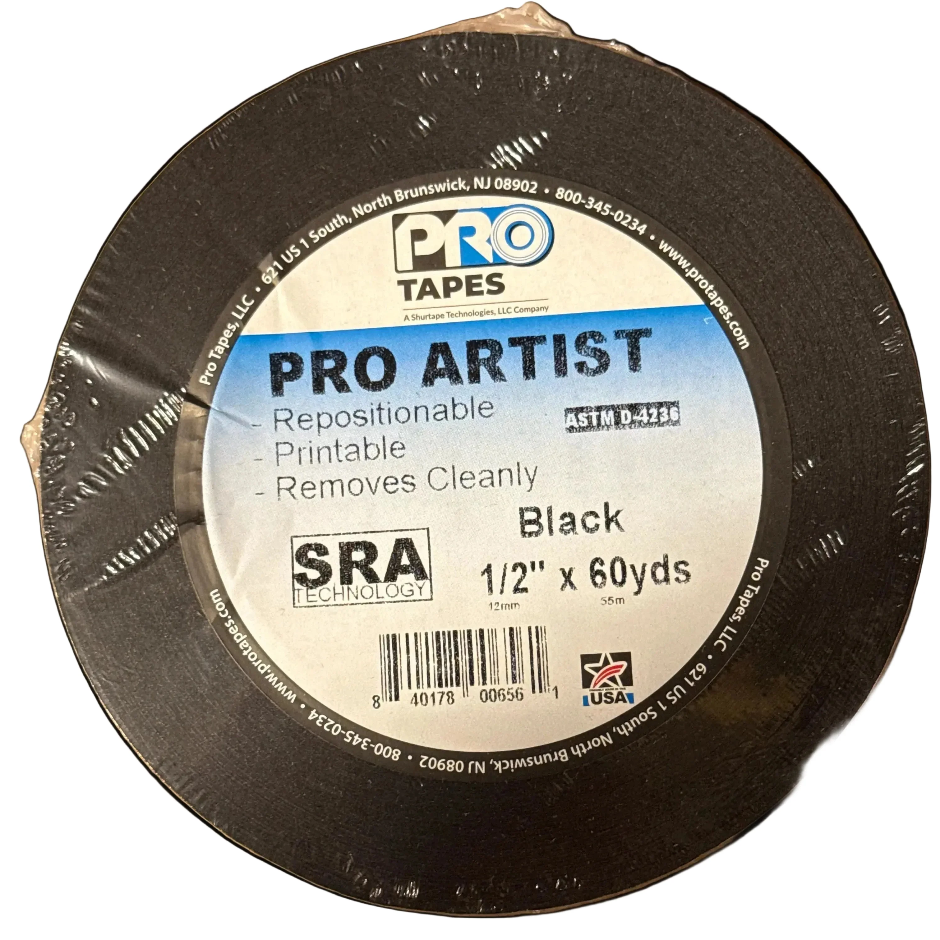 Pro Tapes Artist's Tape Black 0.5" x 60yd