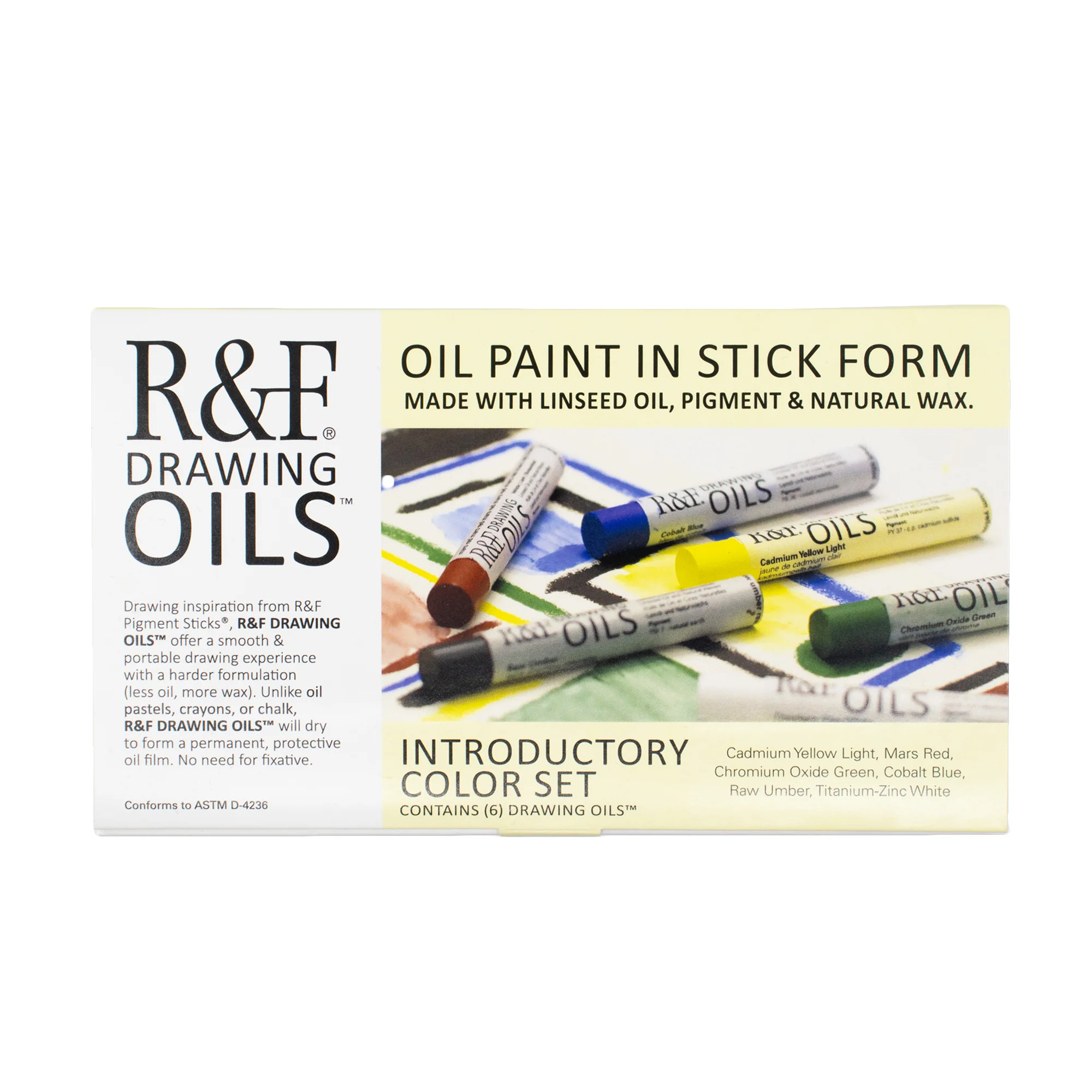 R&F Drawing Oil Color Set of 6 - Introductory - Image 2