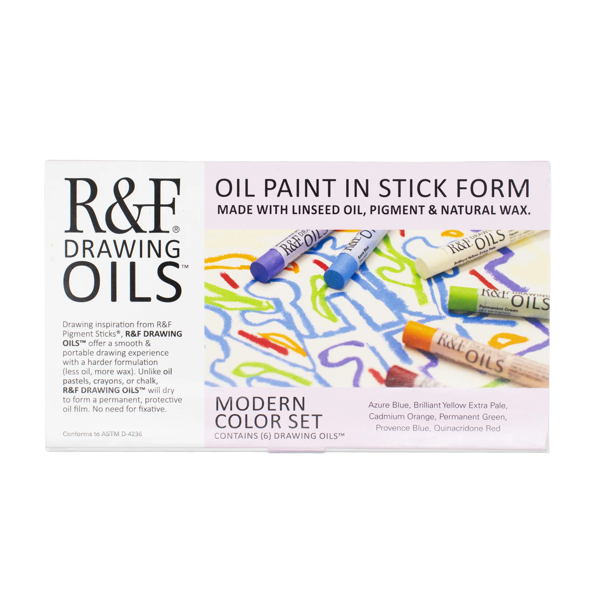 R&F Drawing Oil Color Set of 6 - Modern - Image 2