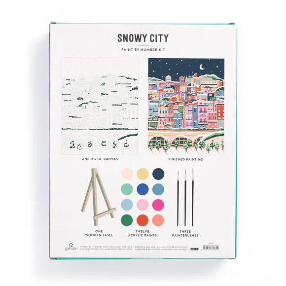 Snowy City Paint-by-Number Kit - Clearance - Image 2