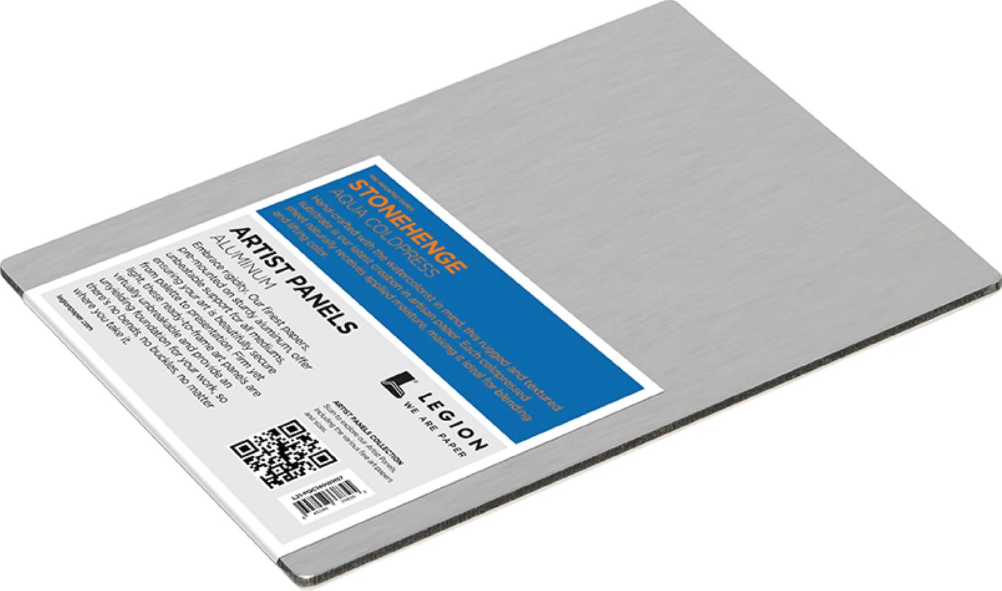 Stonehenge Aqua Cold Press White Aluminum Panel 5" x 7" - Image 3