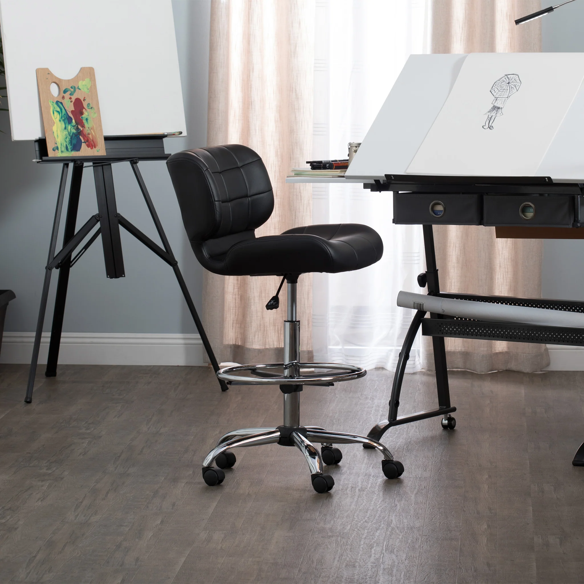 Studio Designs Black Crest Drafting Chair (Special Order) - Image 4